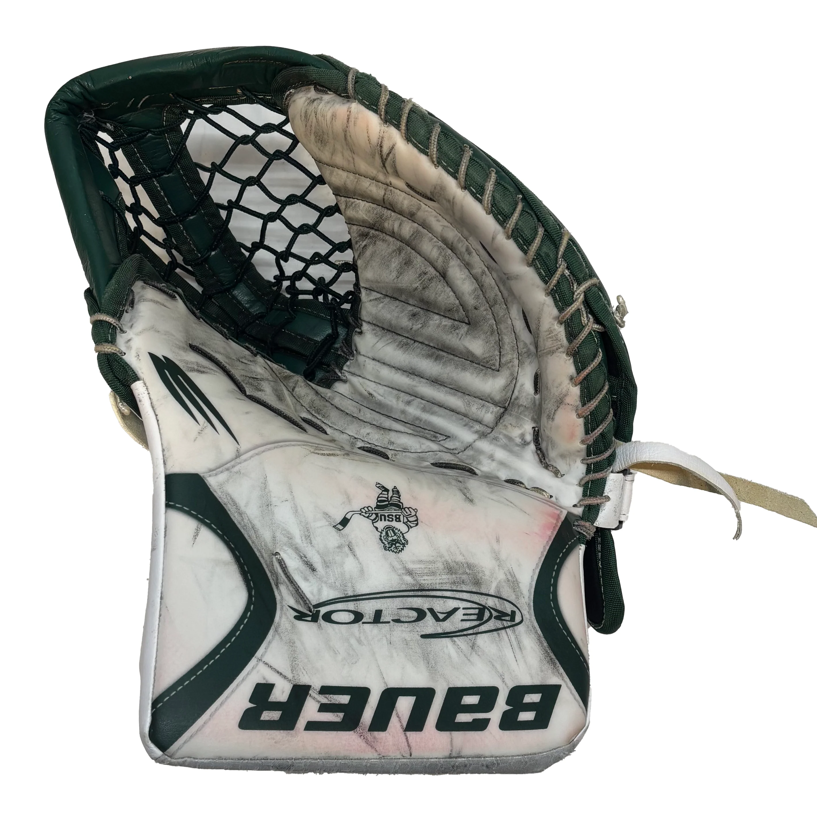 Bauer Vapor Hyperlite 2 - Used NCAA Pro Stock Goalie Full Set (White/Green) *Dressed as Bauer Reactor* - Image 6