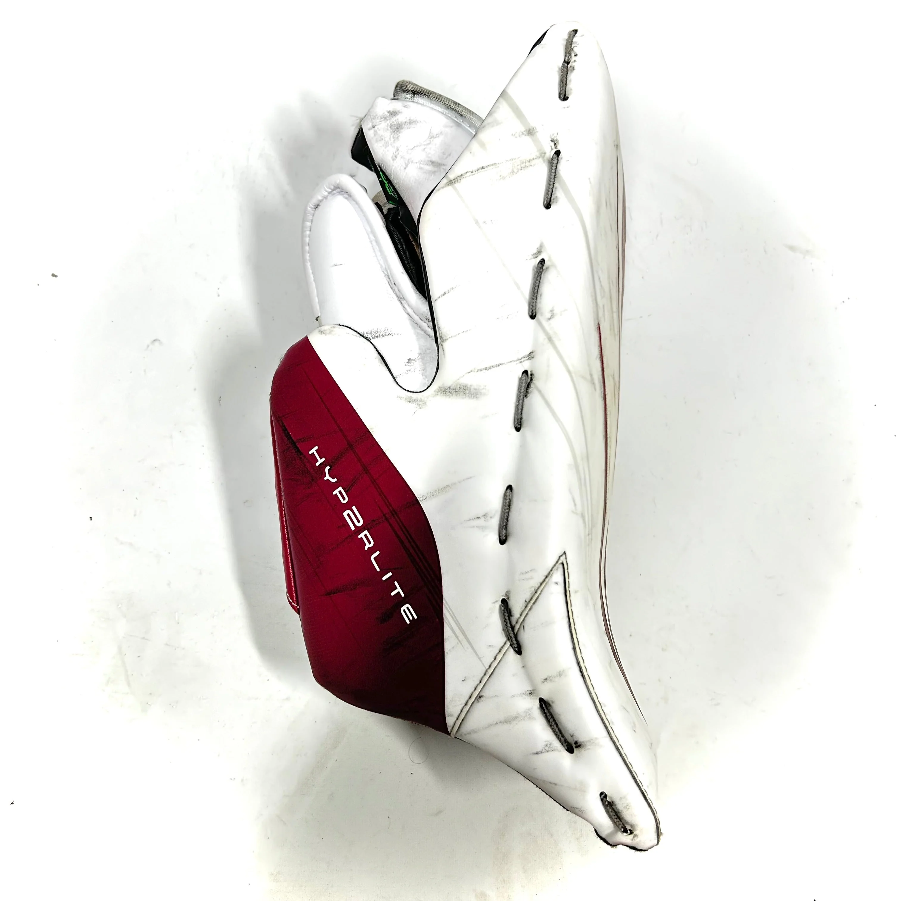 Bauer Vapor Hyperlite 2- Used Pro Stock Goalie Blocker (White/Maroon) - Image 2