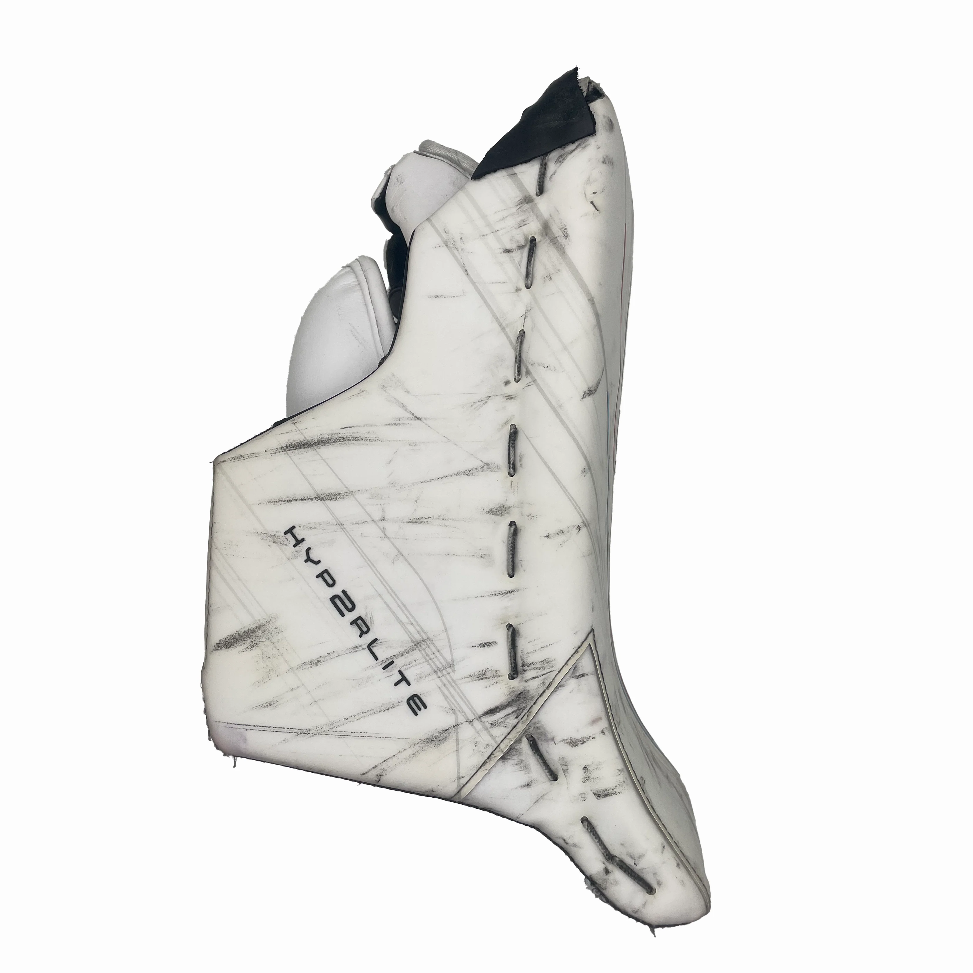 Bauer Vapor Hyperlite 2 - Used Pro Stock Goalie Blocker (White/Powder Blue/Red) - Image 2
