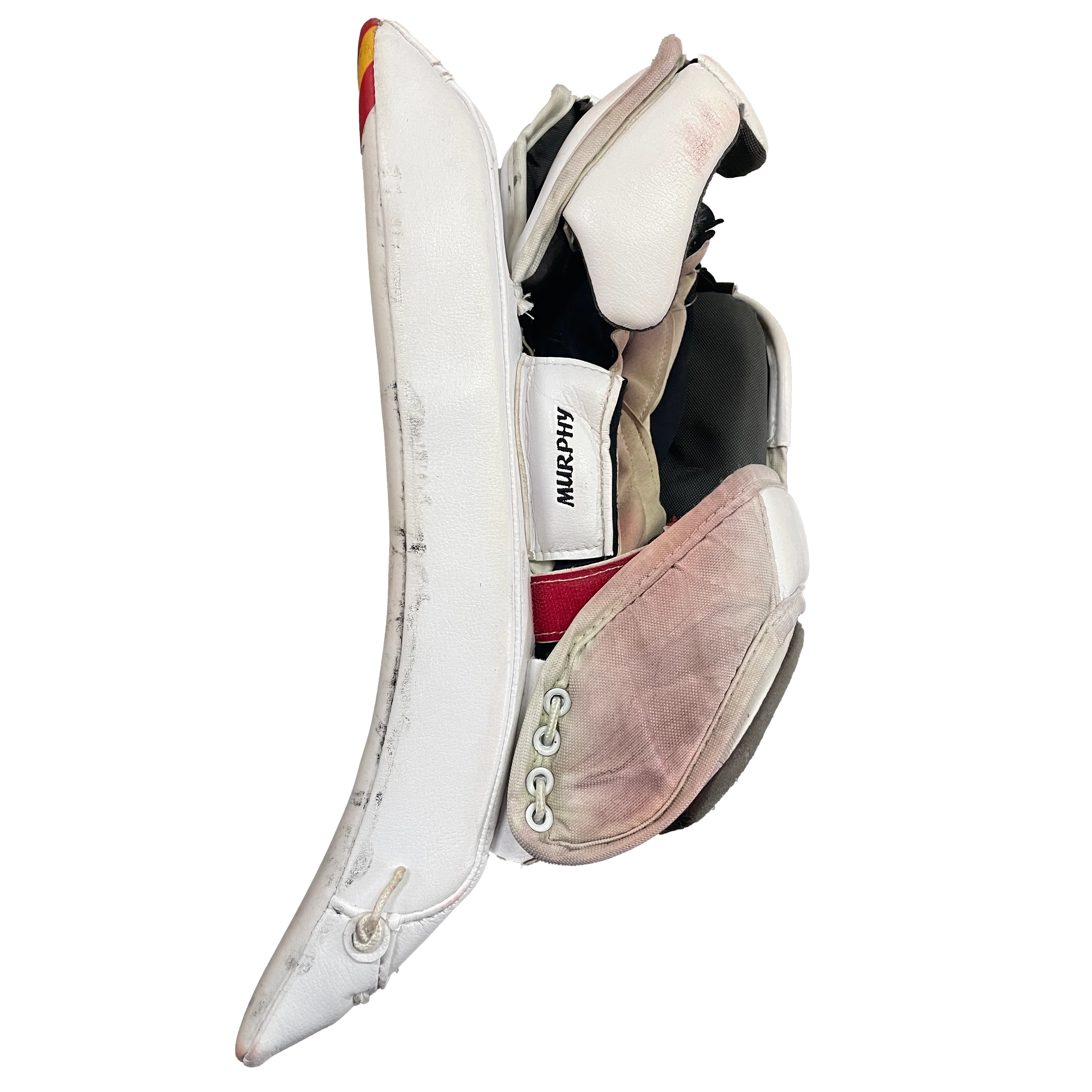 Bauer Vapor Hyperlite 2 - Used Pro Stock Goalie Full Set (White/Red/Yellow) - Image 11