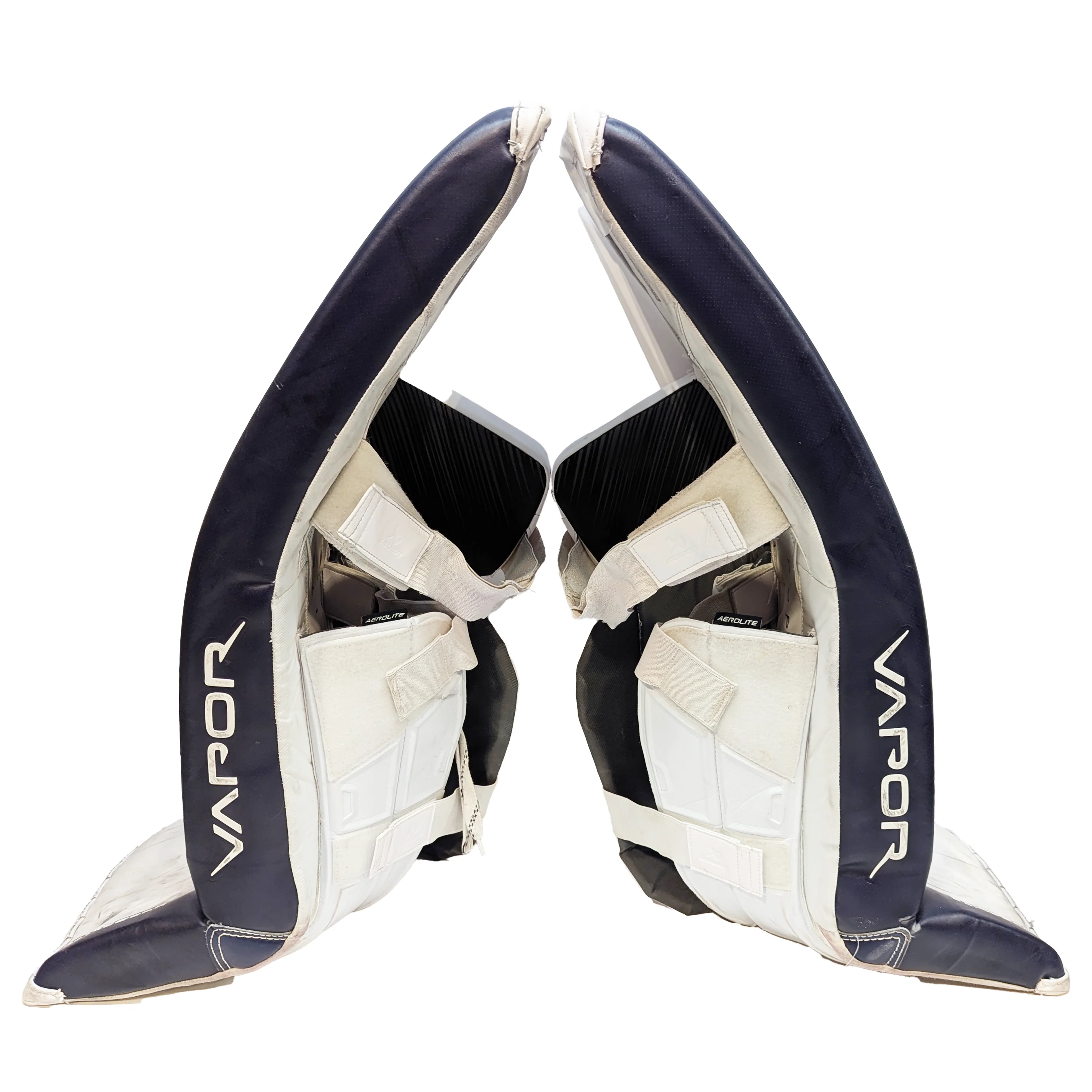 Bauer Vapor Hyperlite 2 - Used Pro Stock Goalie Pads (Navy/White) - Image 2