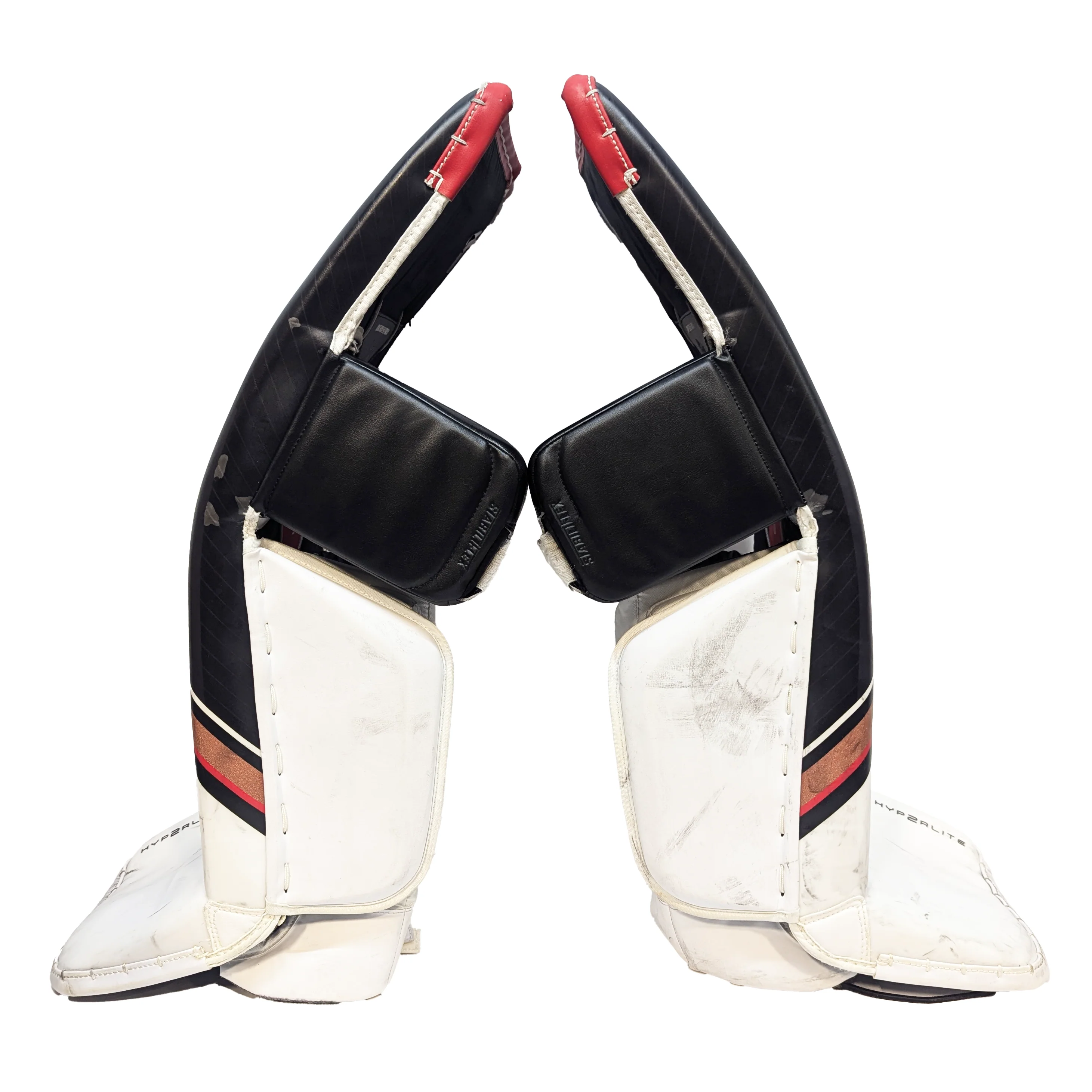 Bauer Vapor Hyperlite 2 - Used WHL Pro Stock Senior Full Goalie Set (White/Black/Tan) - Image 4