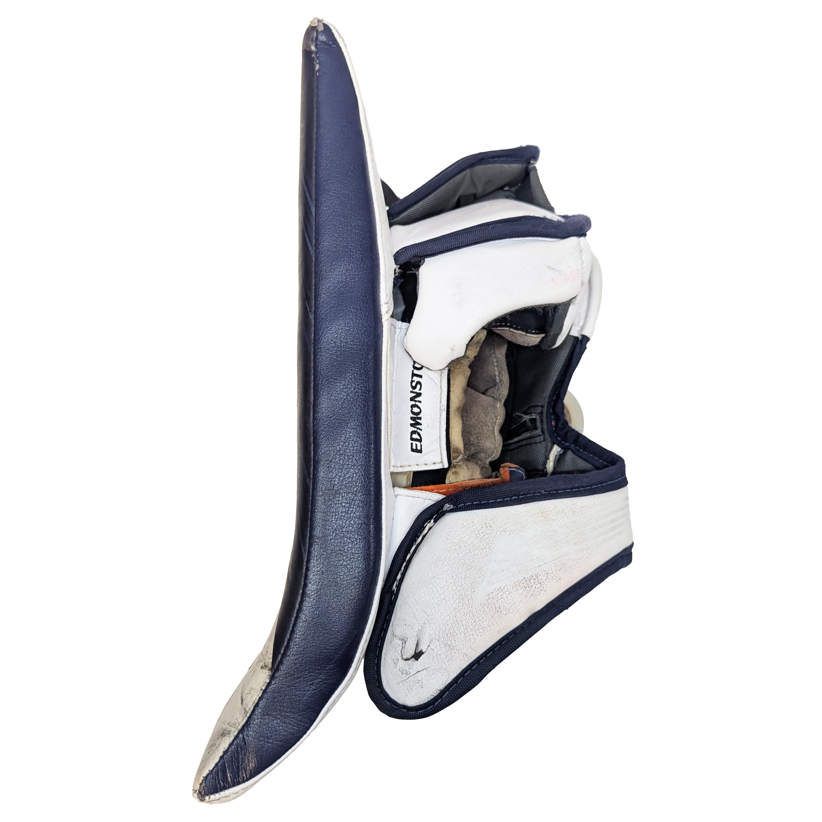 Bauer Vapor Hyperlite 2 - WHL Pro Stock Goalie Blocker (White/Navy/Orange) - Image 3