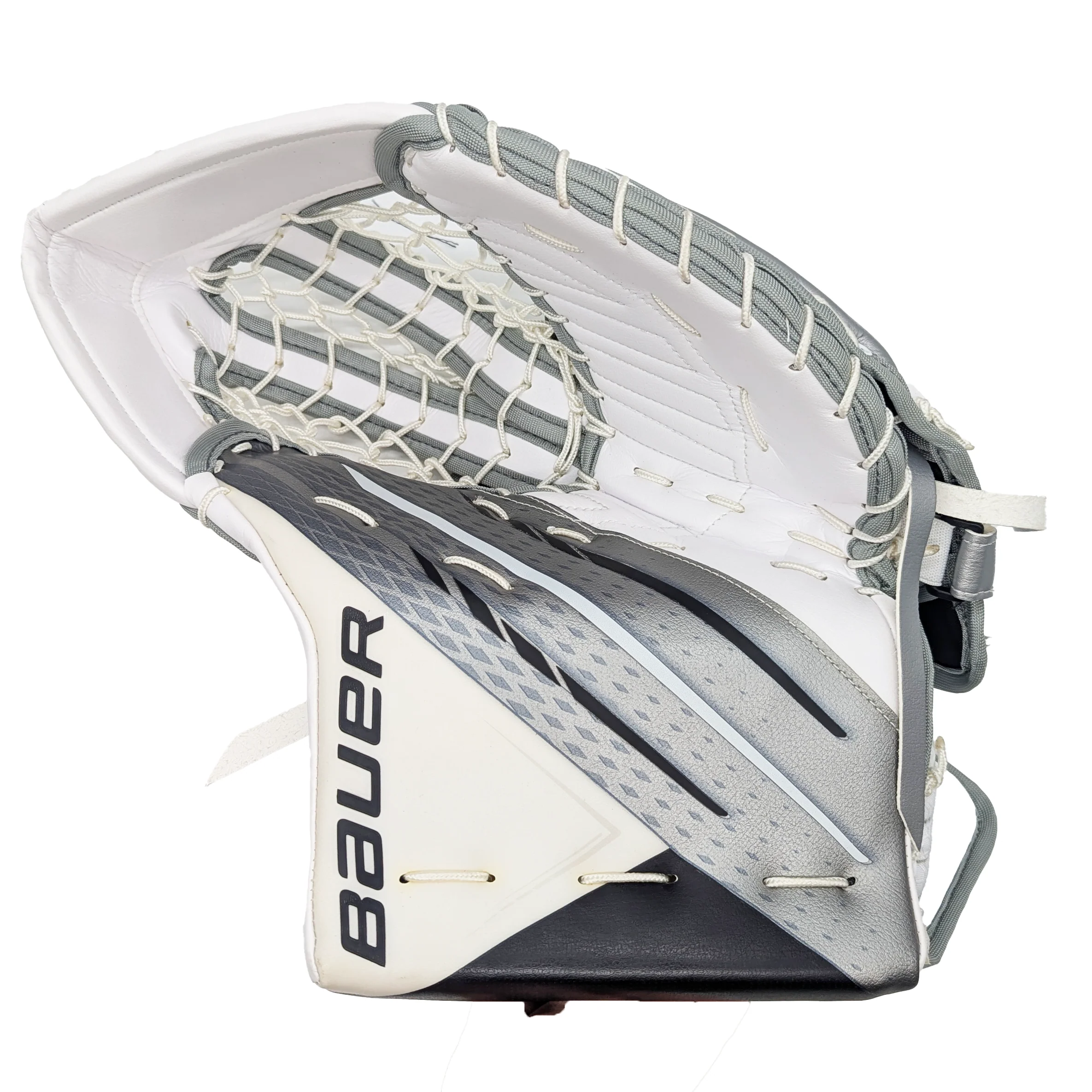 Bauer Vapor Hyperlite - AHL Pro Stock Goalie Trapper (White/Black/Silver)
