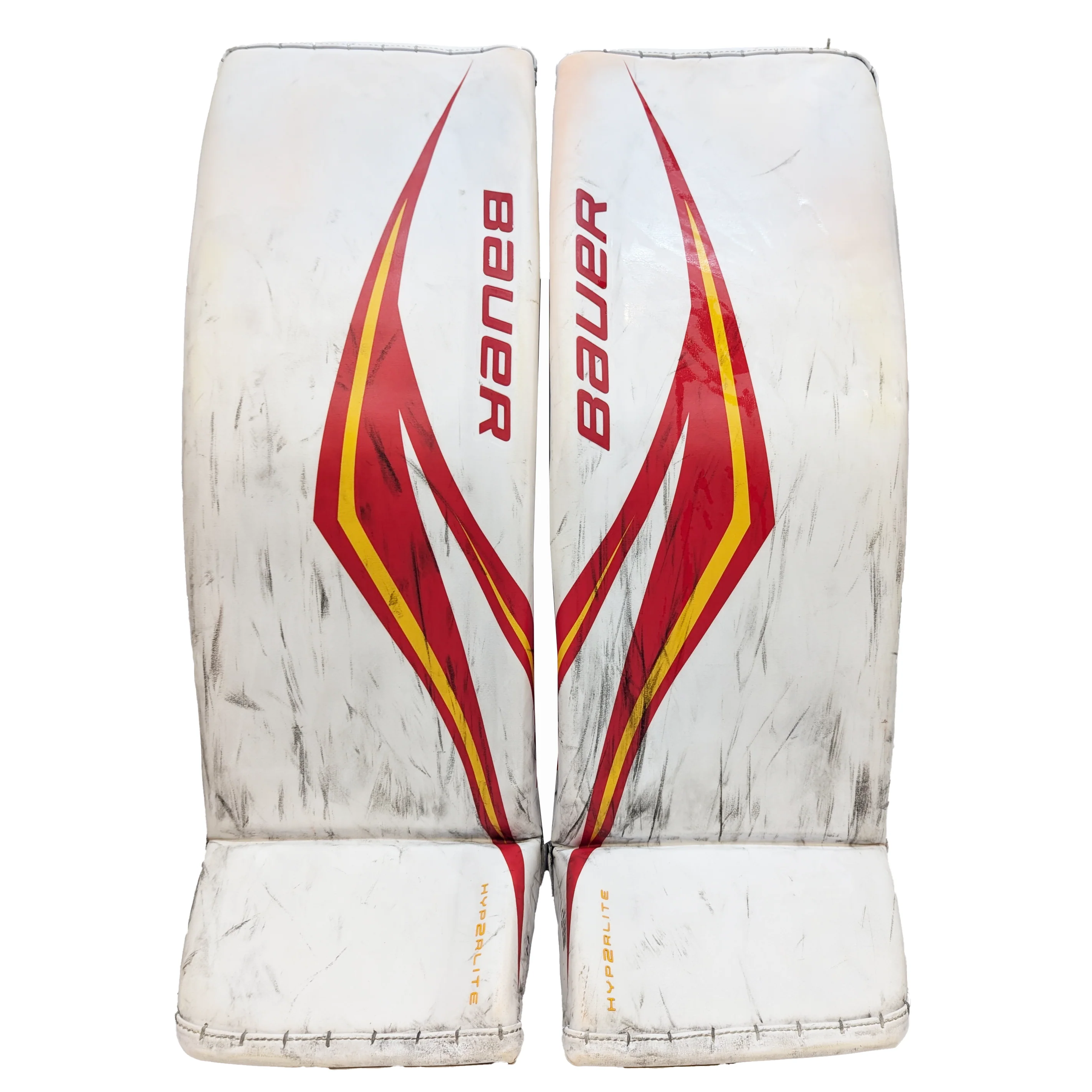Bauer Vapor HyperLite -AHL Used Pro Stock Goalie Full Set (White/Red/Yellow) - Image 2