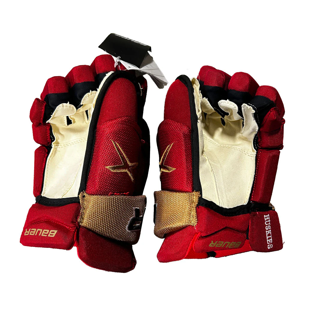 Bauer Vapor Hyperlite - NCAA Pro Stock Glove (Red/Tan) - Image 2