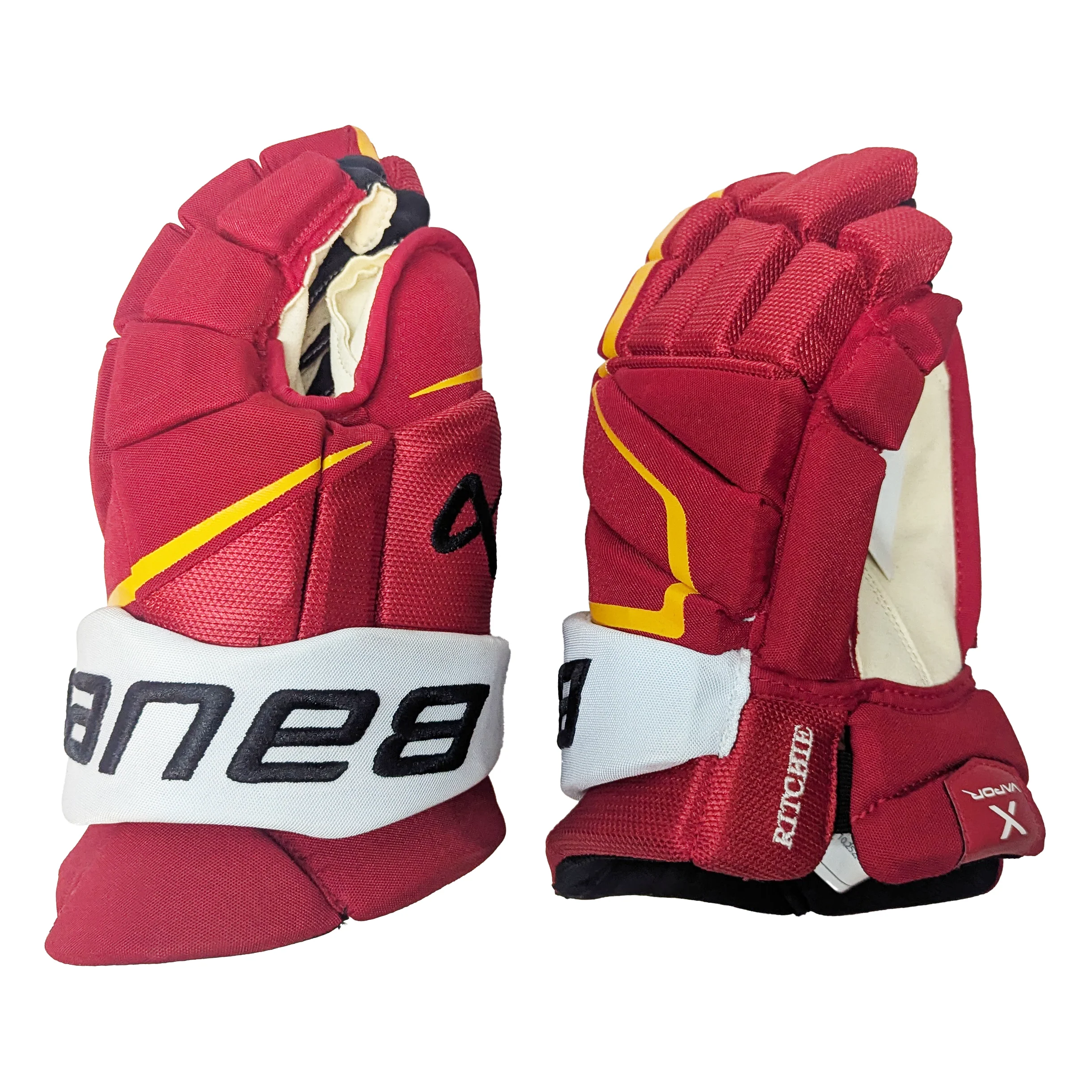 Bauer Vapor Hyperlite - NHL Pro Stock Glove - Brett Ritchie (Red/Yellow/White) - Image 2