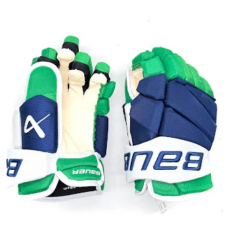 Bauer Vapor Hyperlite - NHL Pro Stock Glove - Jesper Fast (Blue/Green/White)