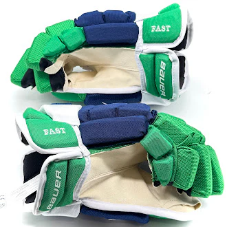 Bauer Vapor Hyperlite - NHL Pro Stock Glove - Jesper Fast (Blue/Green/White) - Image 4