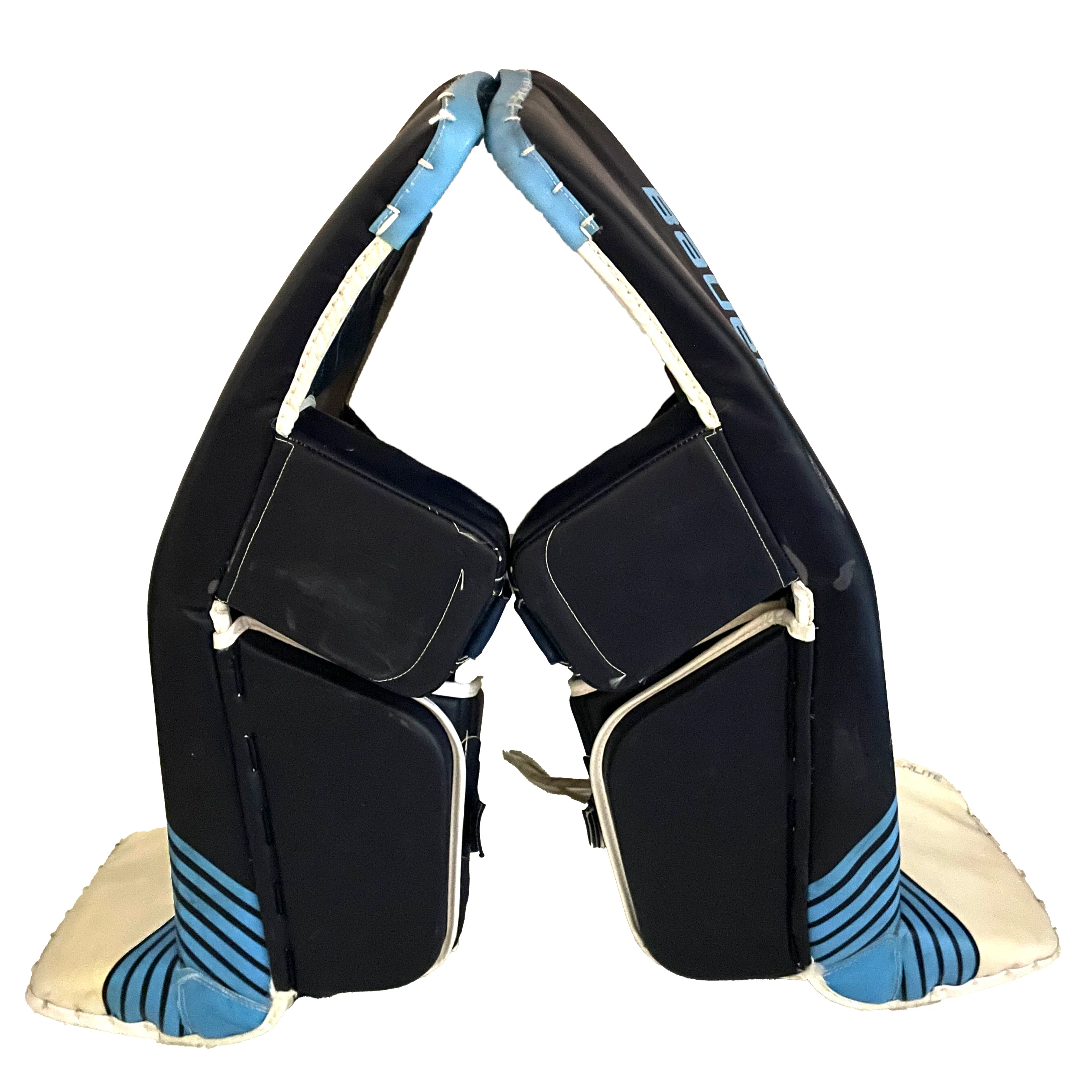Bauer Vapor HyperLite - Used Pro Stock Goalie Pads (Navy/Blue/White) - Image 2