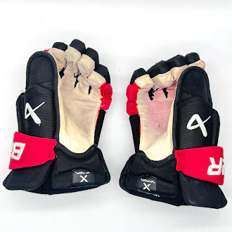 Bauer Vapor Hyperlite - Used NHL Pro Stock Glove - Jaccob Slavin (Black/Red) - Image 2