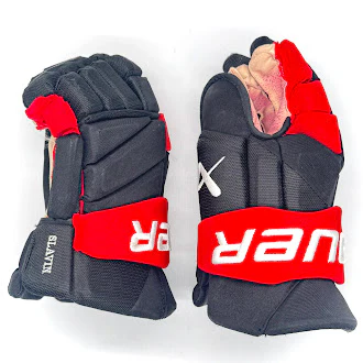 Bauer Vapor Hyperlite - Used NHL Pro Stock Glove - Jaccob Slavin (Black/Red) - Image 3