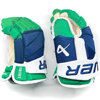 Bauer Vapor Hyperlite - Used NHL Pro Stock Glove - Jack Drury (Blue/Green/White) - Image 3