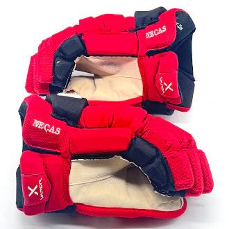 Bauer Vapor Hyperlite - Used NHL Pro Stock Glove - Martin Necas (Red/Black) - Image 4
