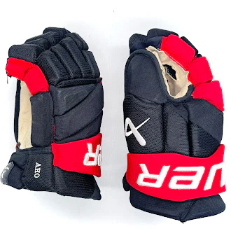 Bauer Vapor Hyperlite - Used NHL Pro Stock Glove - Sebastian Aho (Black/Red) - Image 3
