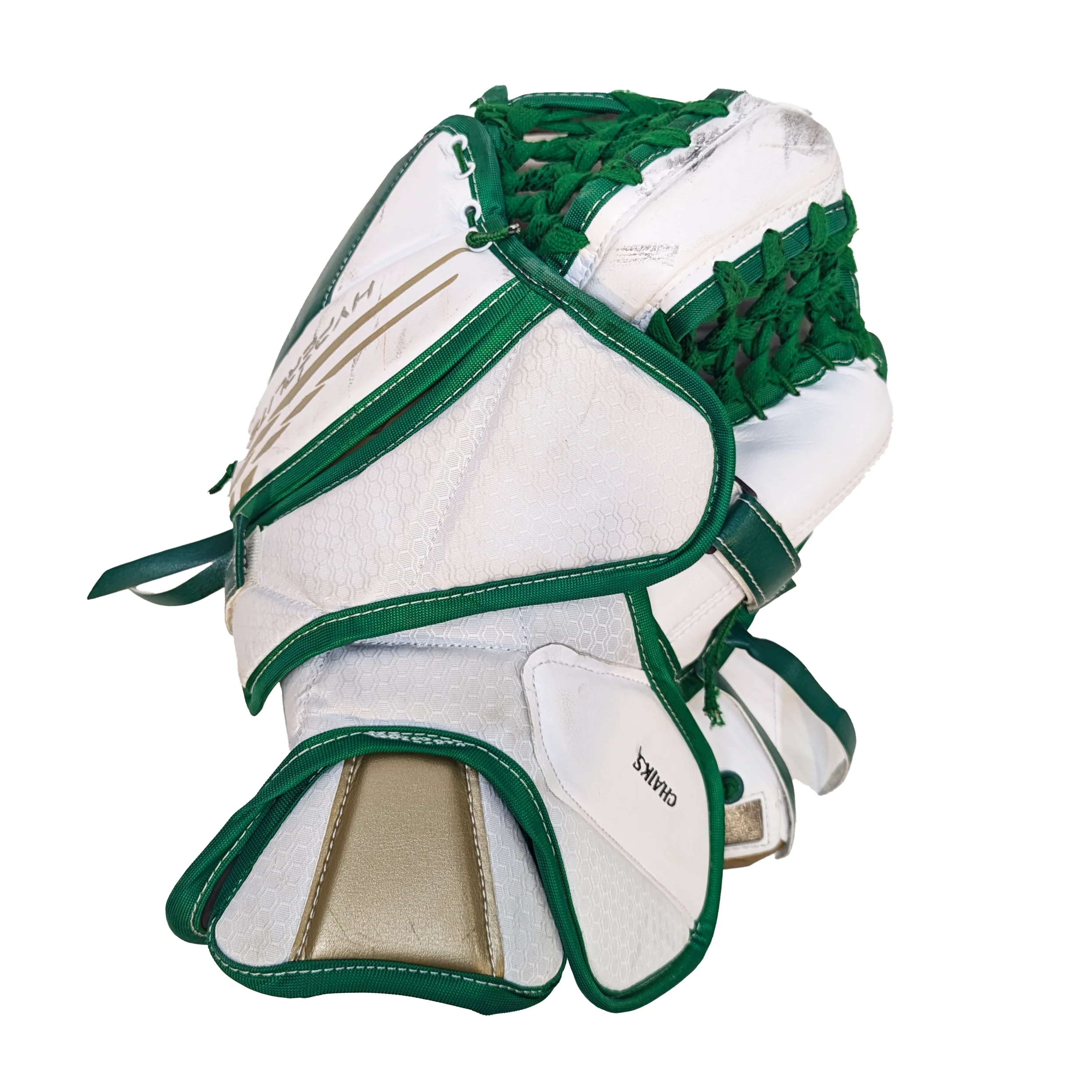 Bauer Vapor HyperLite - Used Pro Stock Goalie Full Set (White/Green/Gold) - Image 10