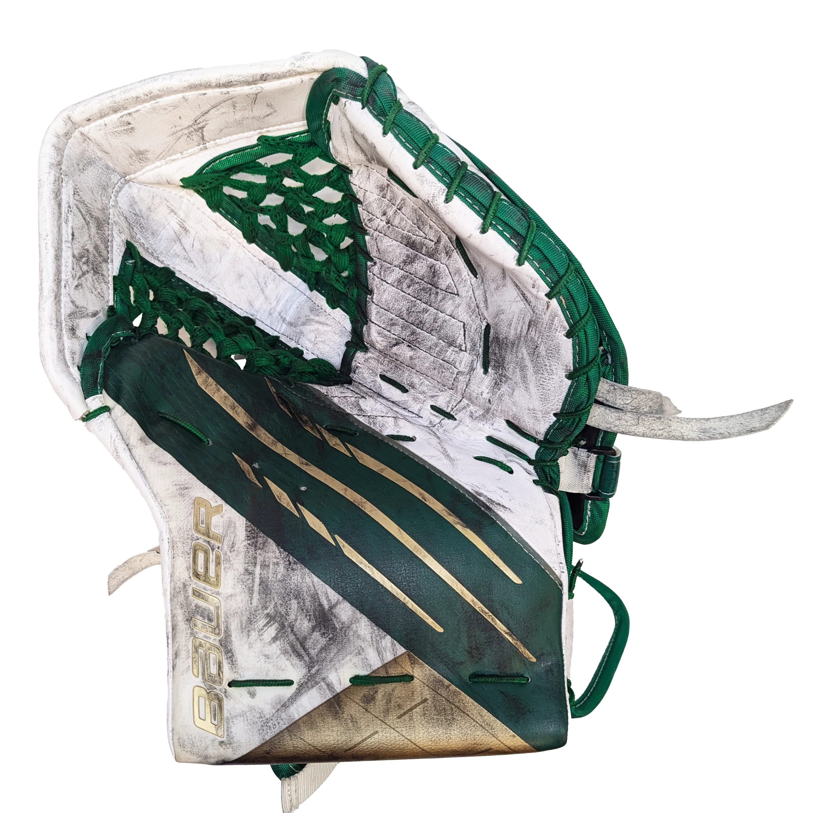 Bauer Vapor HyperLite - Used Pro Stock Goalie Full Set (White/Green/Gold) - Image 11