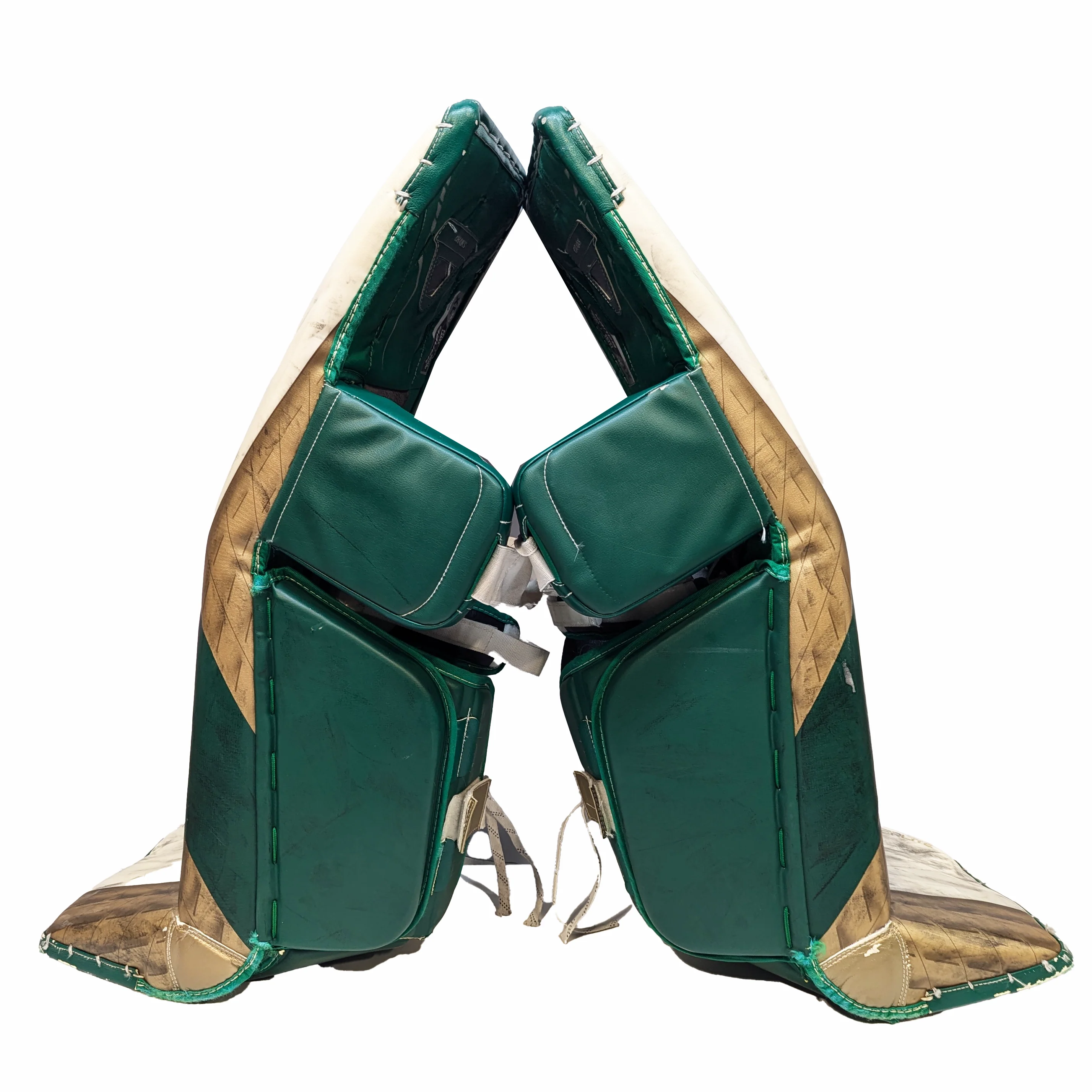 Bauer Vapor HyperLite - Used Pro Stock Goalie Full Set (White/Green/Gold) - Image 4