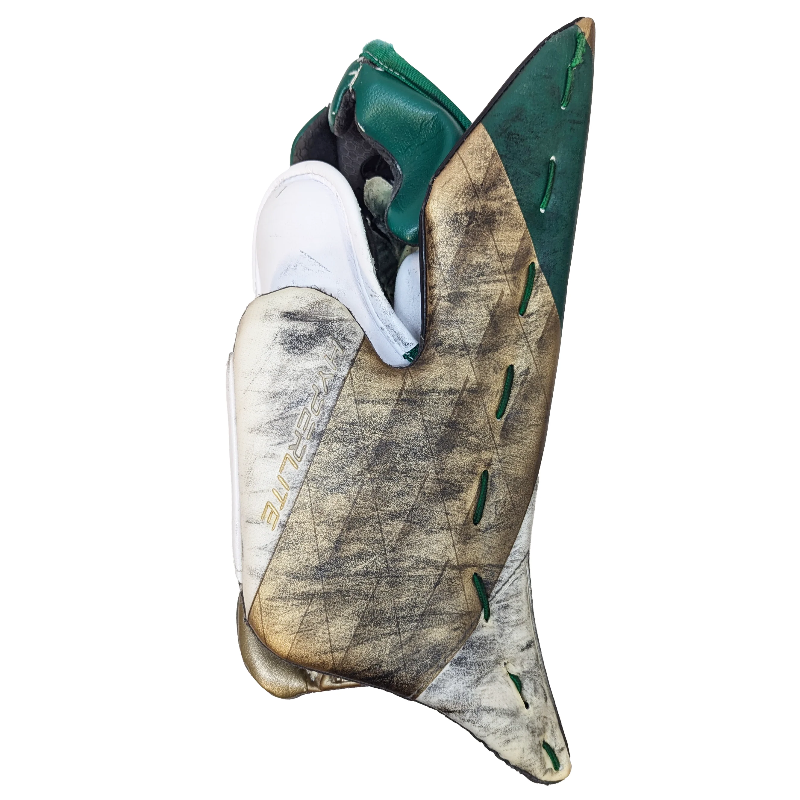 Bauer Vapor HyperLite - Used Pro Stock Goalie Full Set (White/Green/Gold) - Image 7