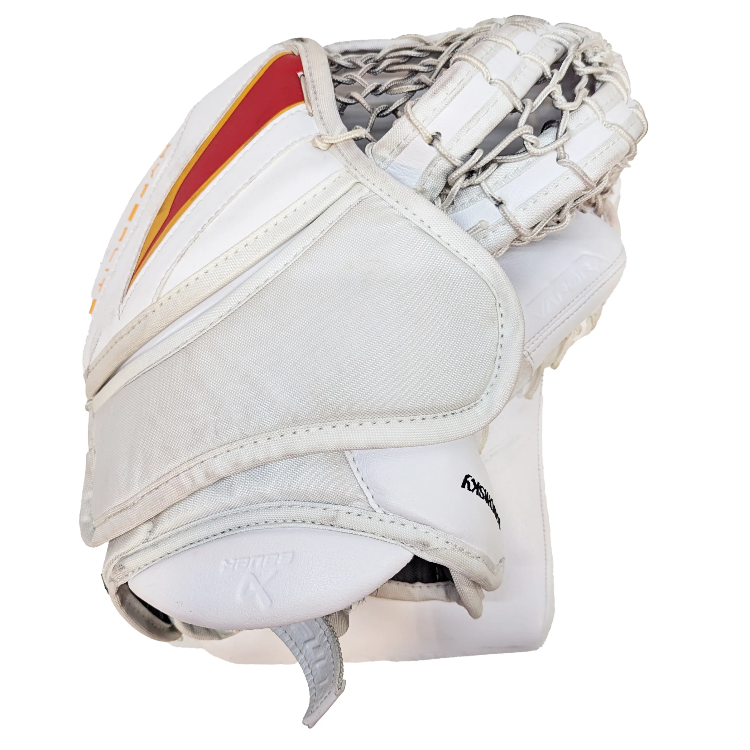 Bauer Vapor HyperLite - Used Pro Stock Goalie Full Set (White/Red/Yellow) - Image 12