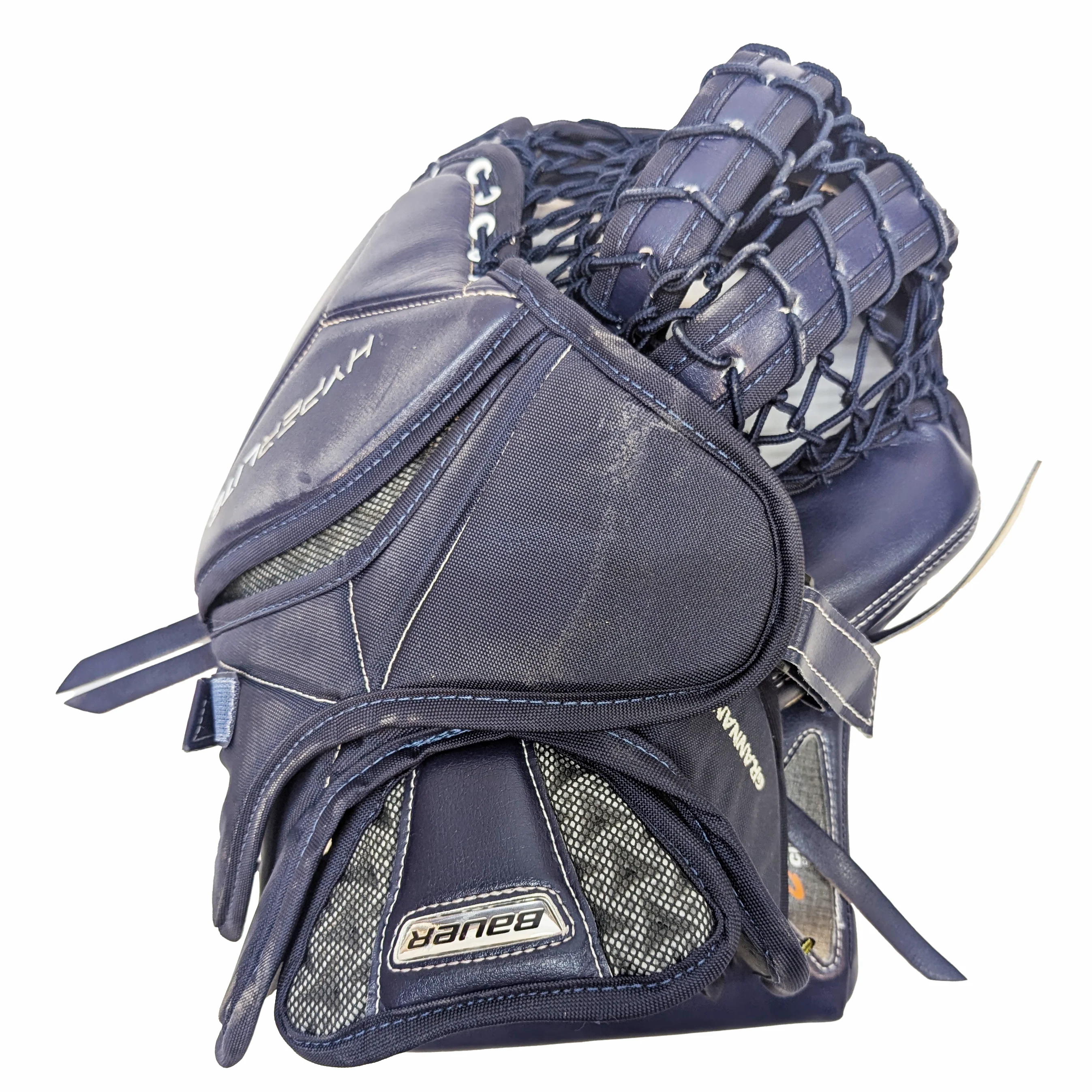 Bauer Vapor Hyperlite - Used Pro Stock Goalie Glove (Navy/White) - Image 2