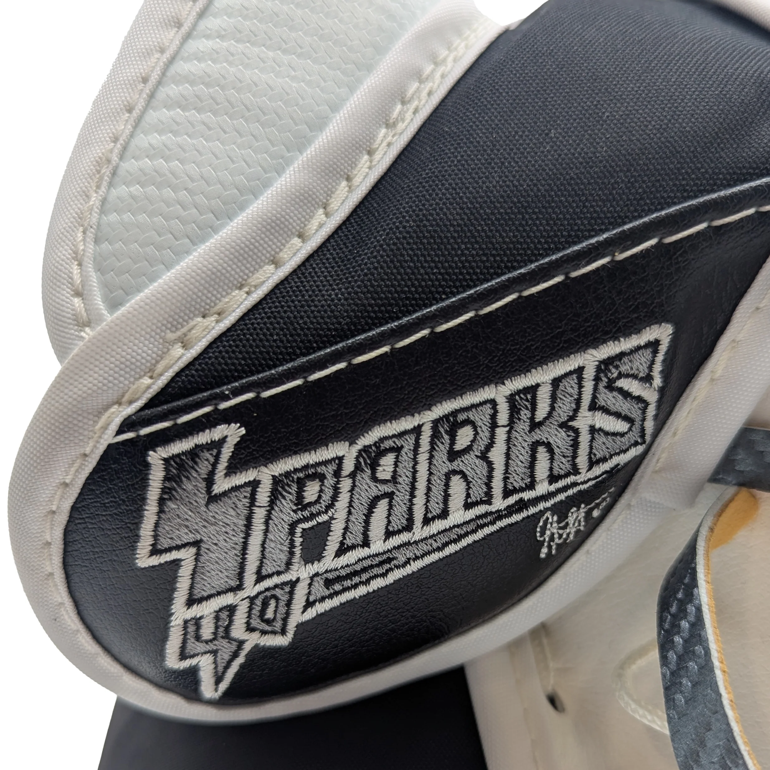 Brian's Custom - AHL Pro Stock Goalie Trapper (White/Black/Silver) - Image 4