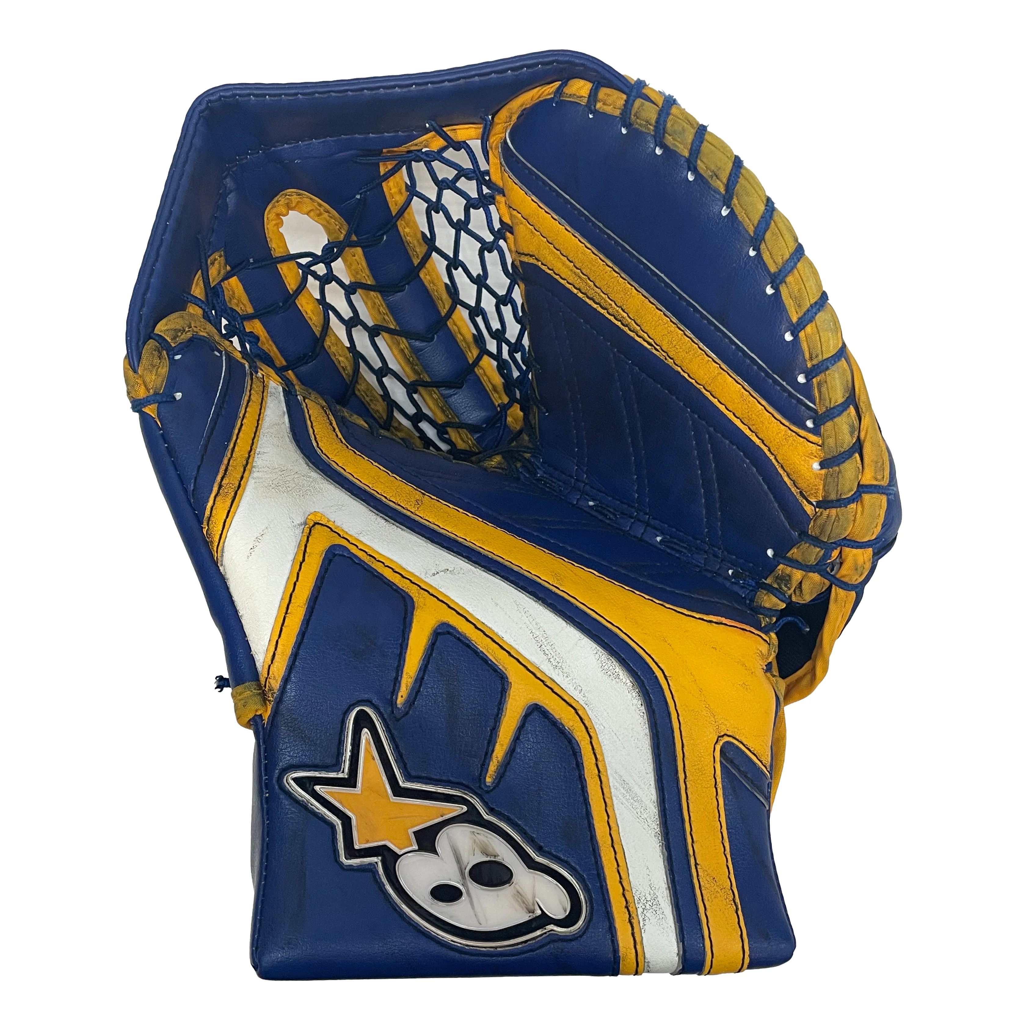Brians Gnetik 4 - Used Pro Stock Senior Goalie Full Set (Blue/Yellow) - Image 5