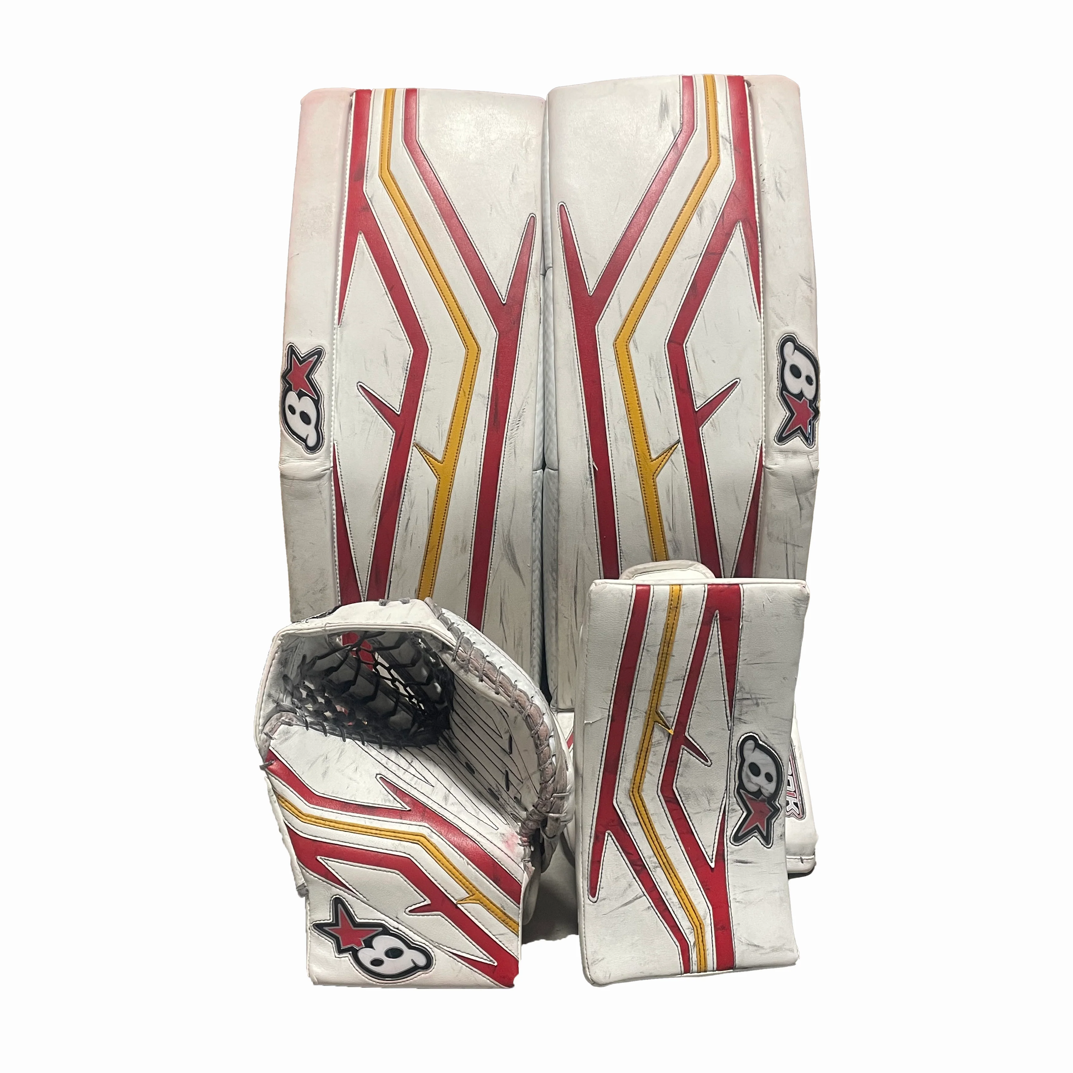 Brians Ico1k - Used Pro Stock Goalie Full Set (White/Red/Yellow)