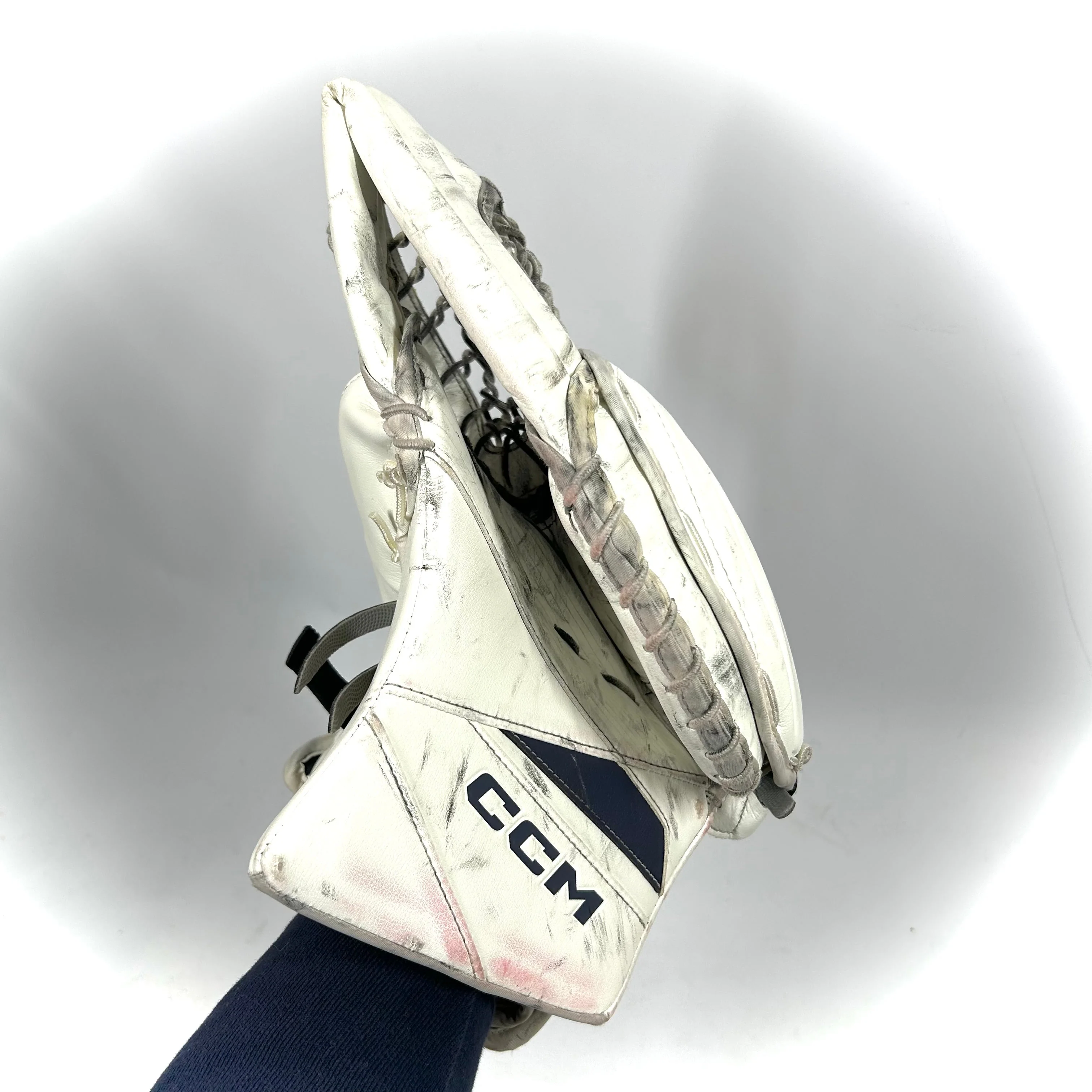 CCM Axis 2 - Used AHL Pro Stock Senior Goalie Full Set (White/Navy) - Image 11