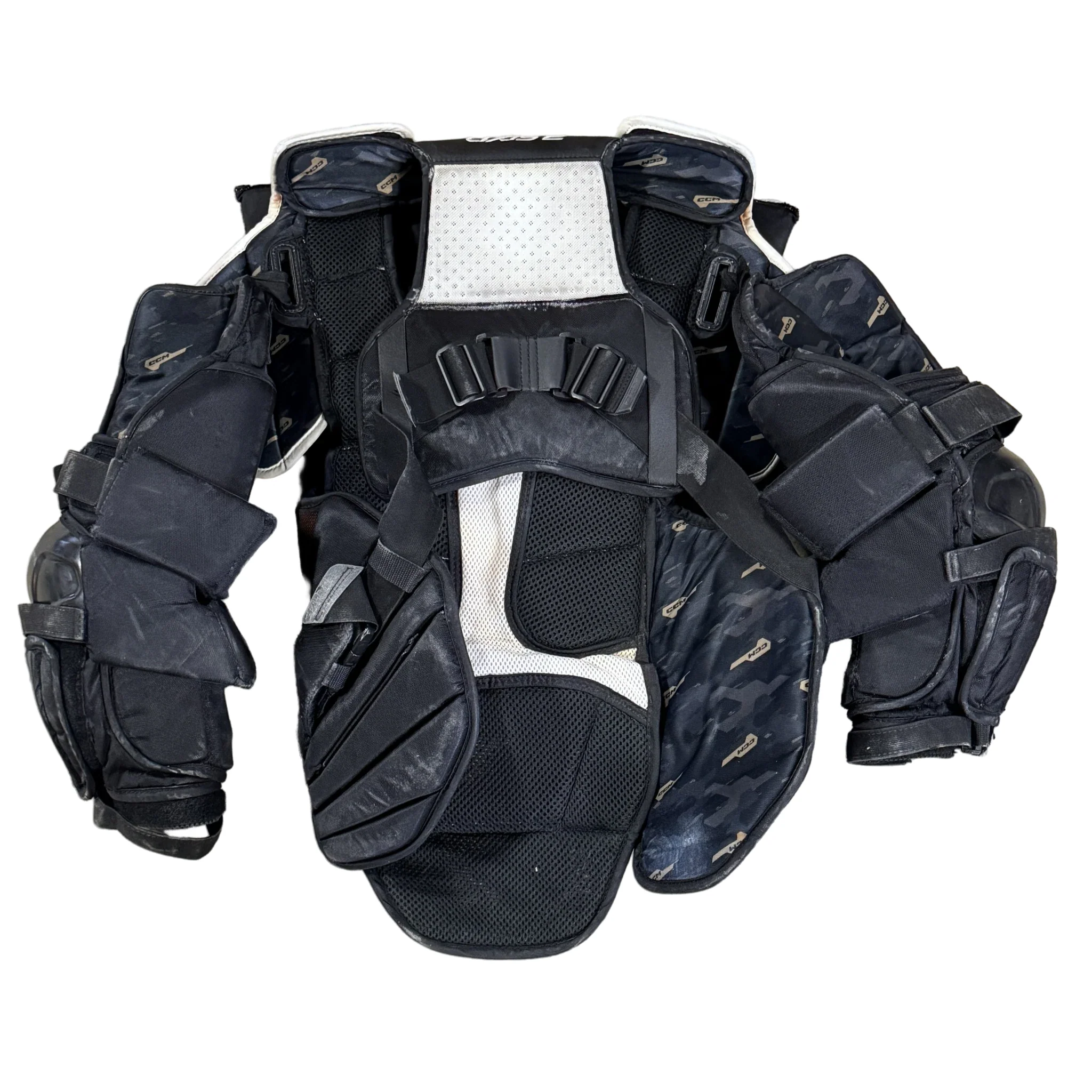 CCM Axis 2 - Used Pro Stock Goalie Chest Protector (Black/White) - Image 2