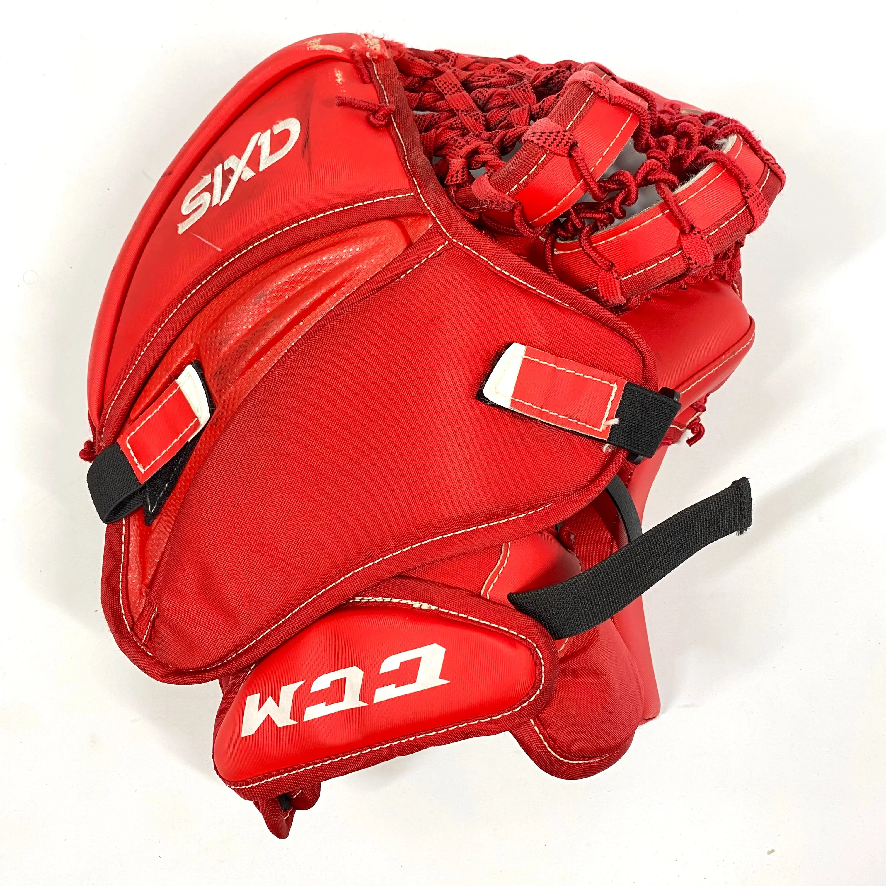 CCM AXIS - Used Pro Stock Goalie Glove (Red/White) - Image 2