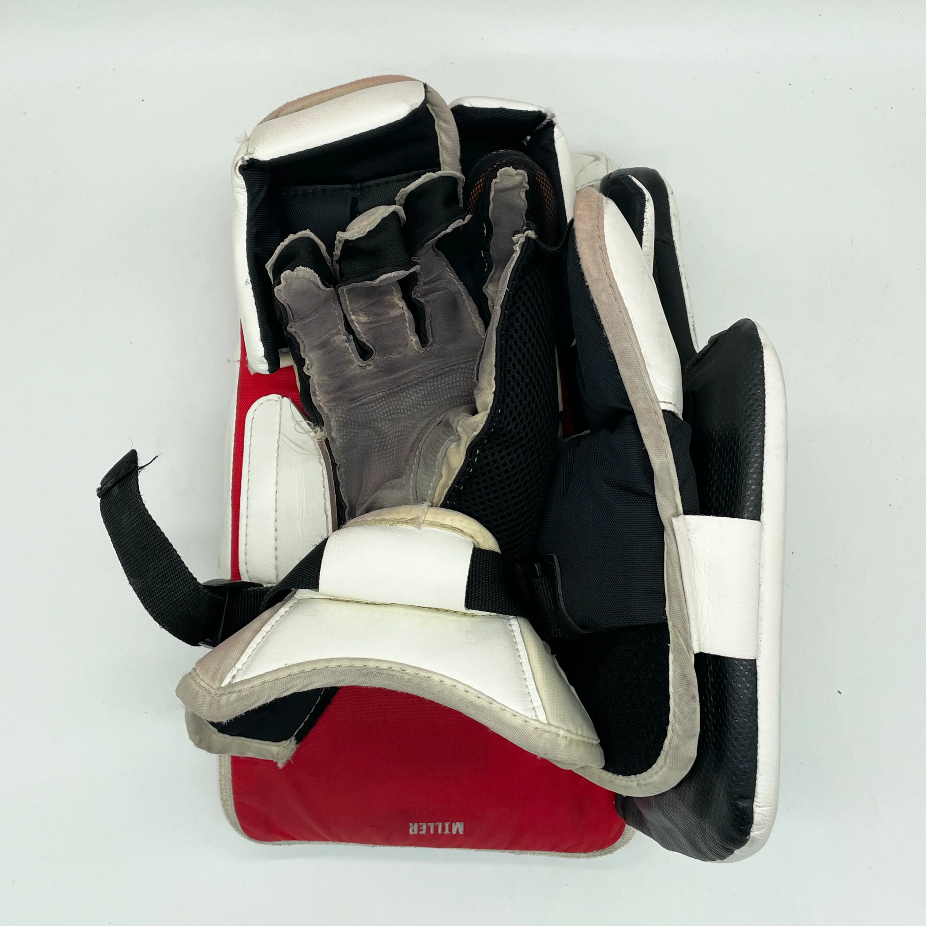 CCM Axis 2 - Used Pro Stock Goalie Blocker (Red/White) - Image 4