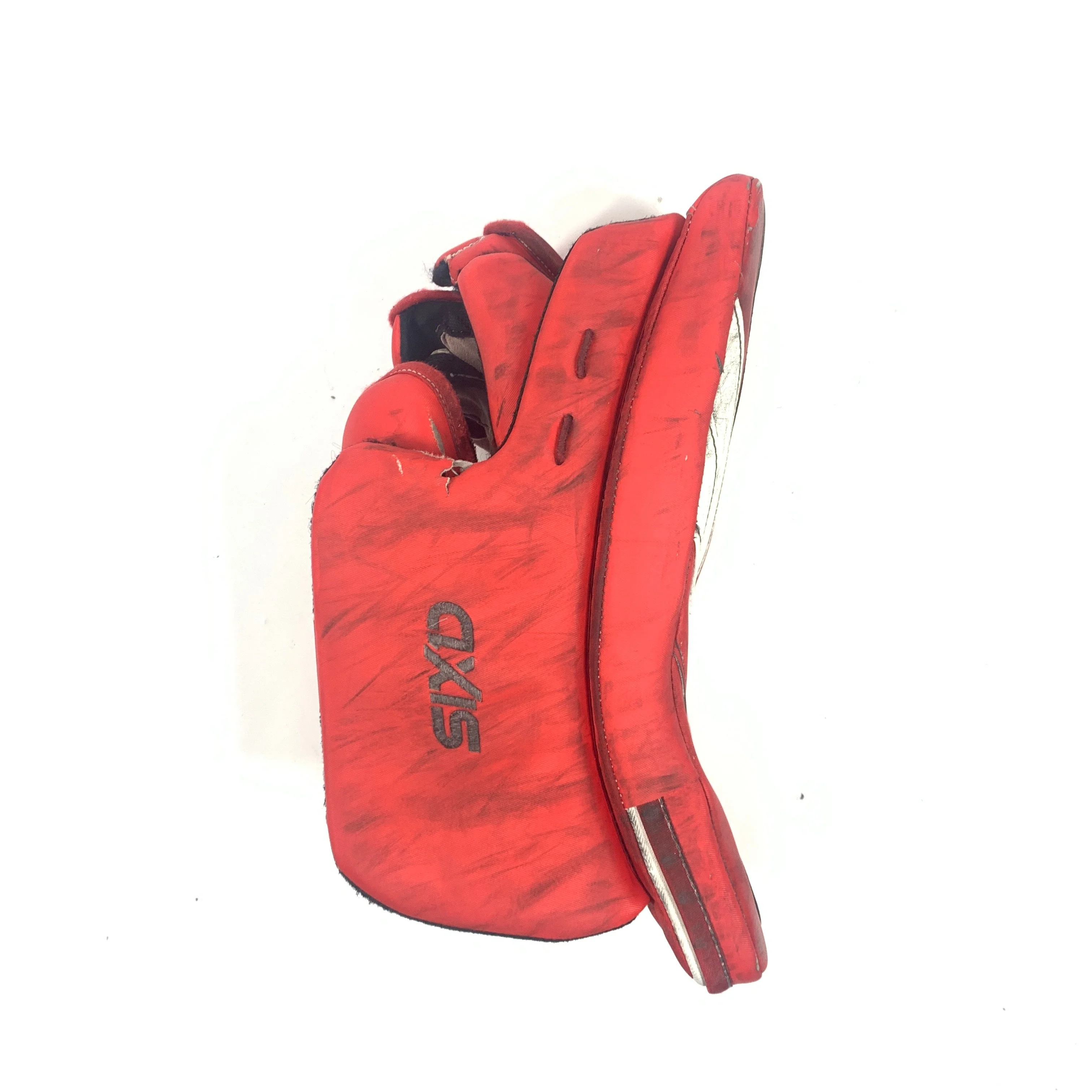 CCM AXIS - Used Pro Stock Goalie Blocker (Red) - Image 2