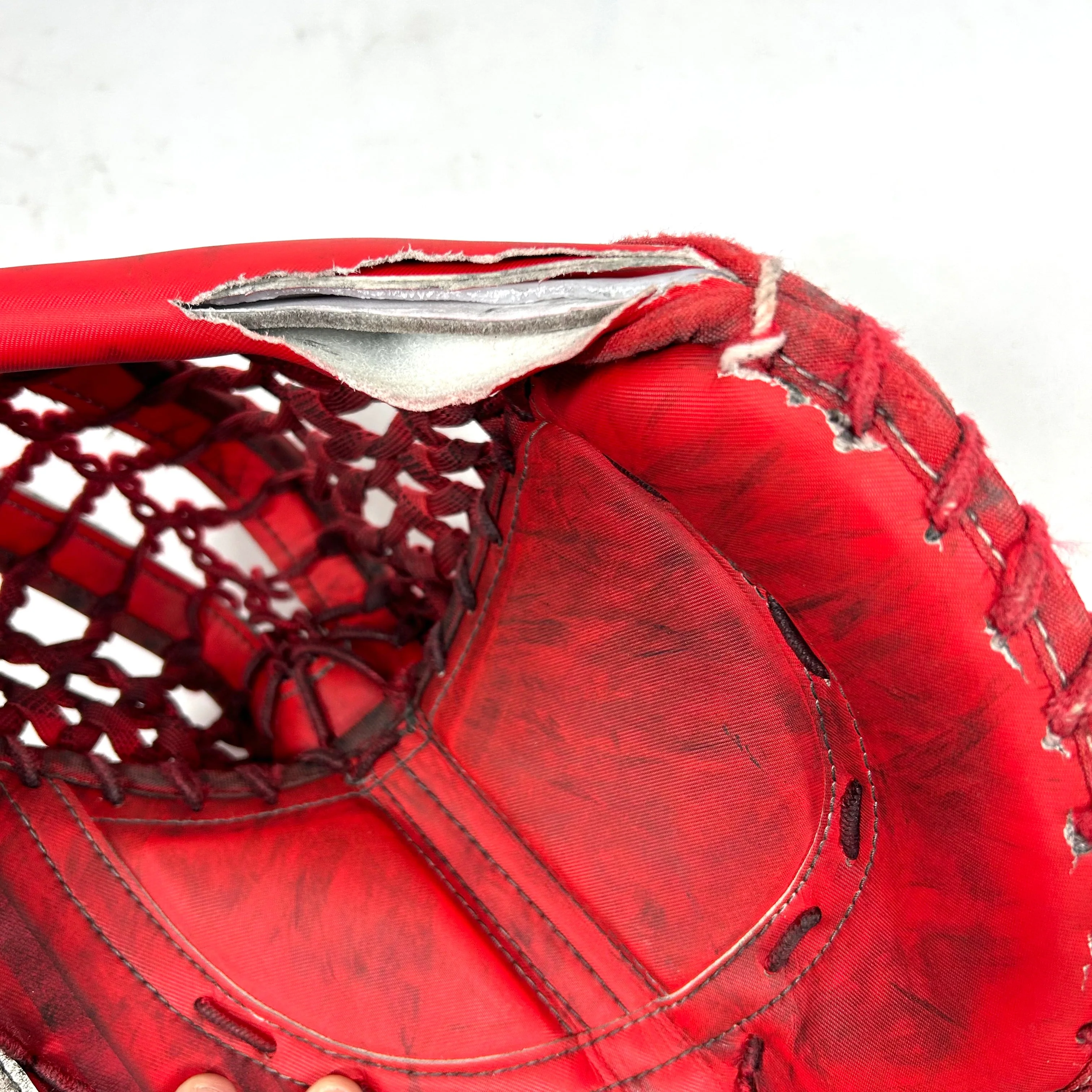 CCM AXIS - Used Pro Stock Goalie Glove (Red) - Image 4
