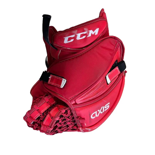 CCM Axis - Used Pro Stock Goalie Glove (Red/White) - Image 2