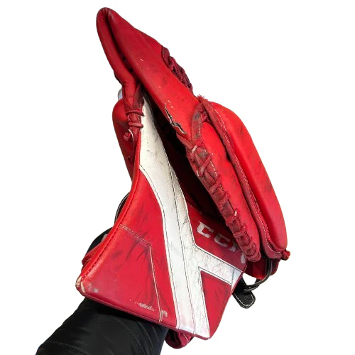 CCM Axis - Used Pro Stock Goalie Glove (Red/White) - Image 3