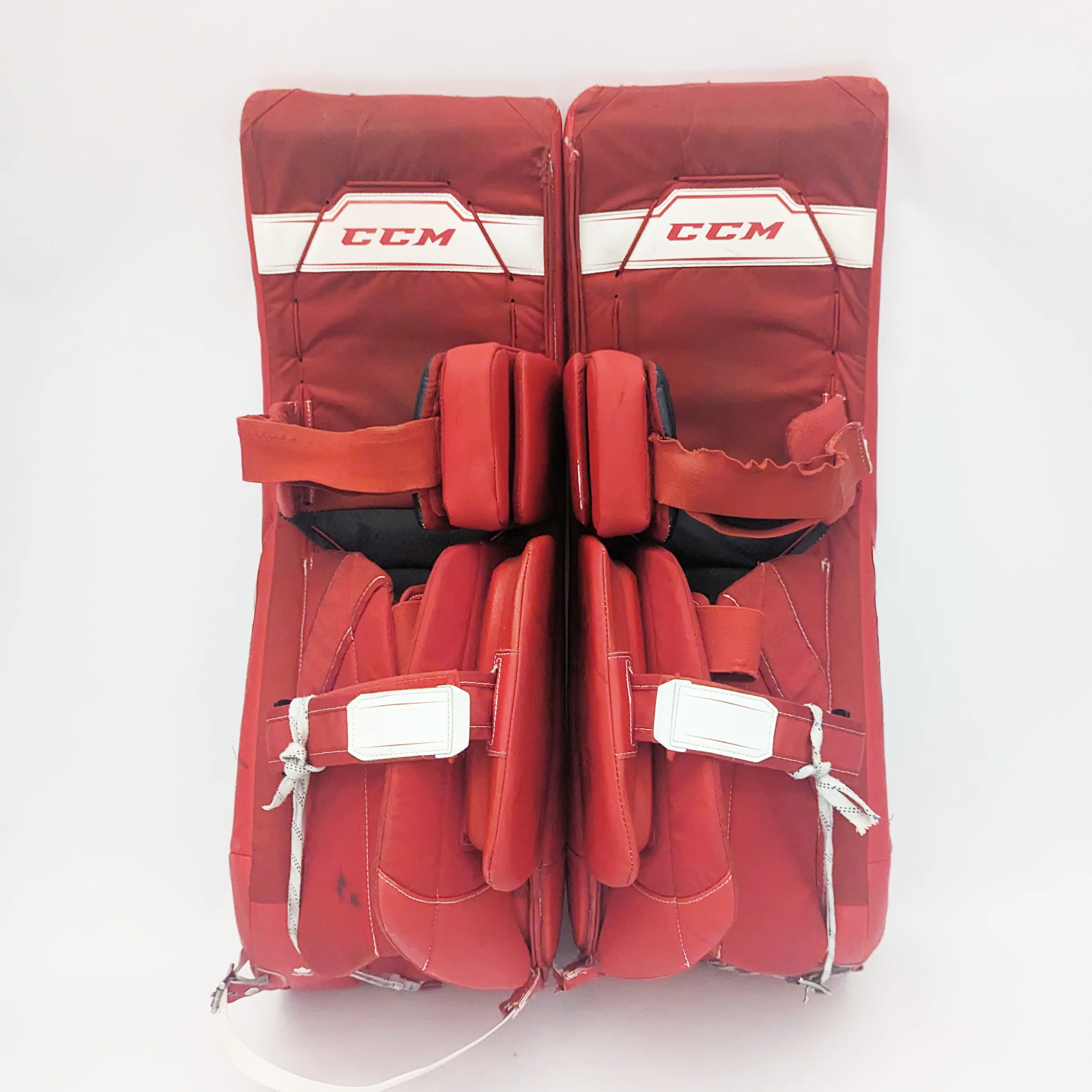 CCM AXIS - Used Pro Stock Goalie Pads (Red/White) - Image 4