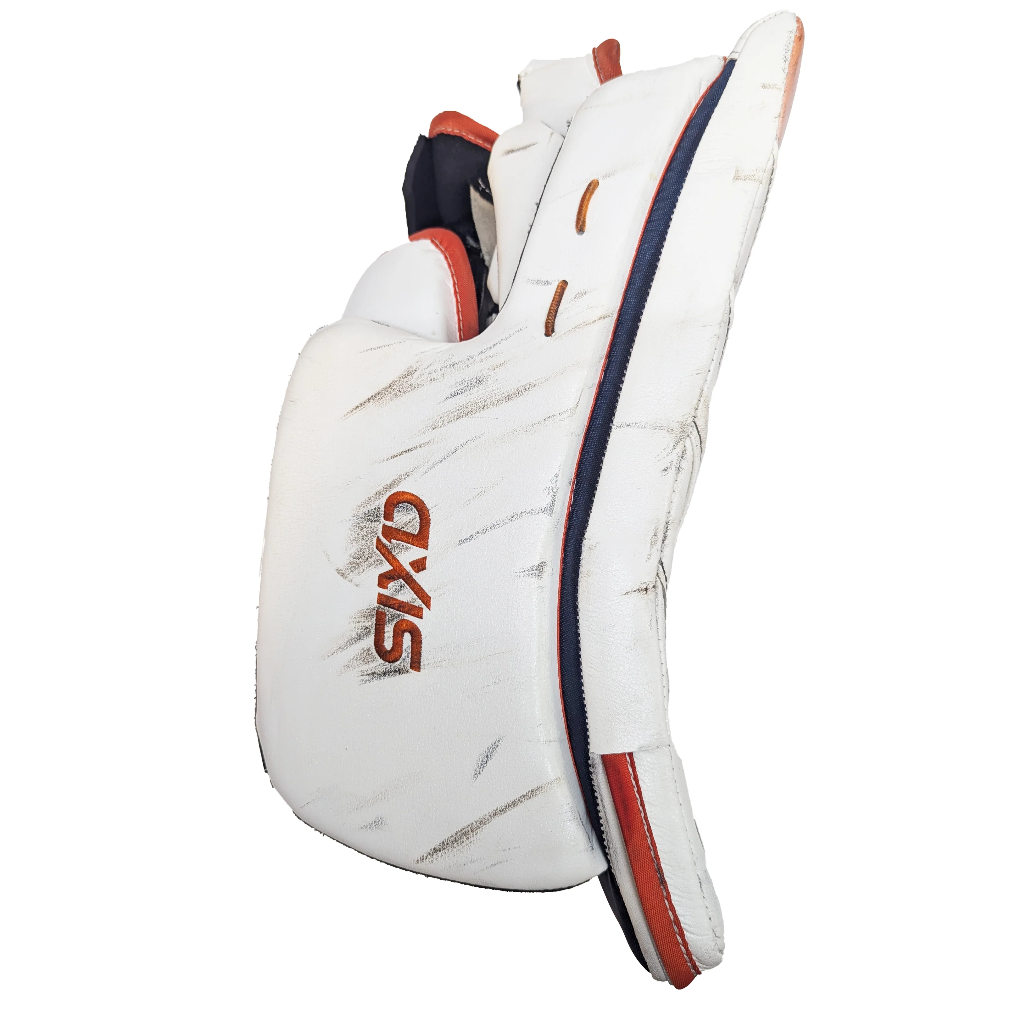 CCM Axis - Used WHL Pro Stock Goalie Blocker (White/Orange/Navy) - Image 3