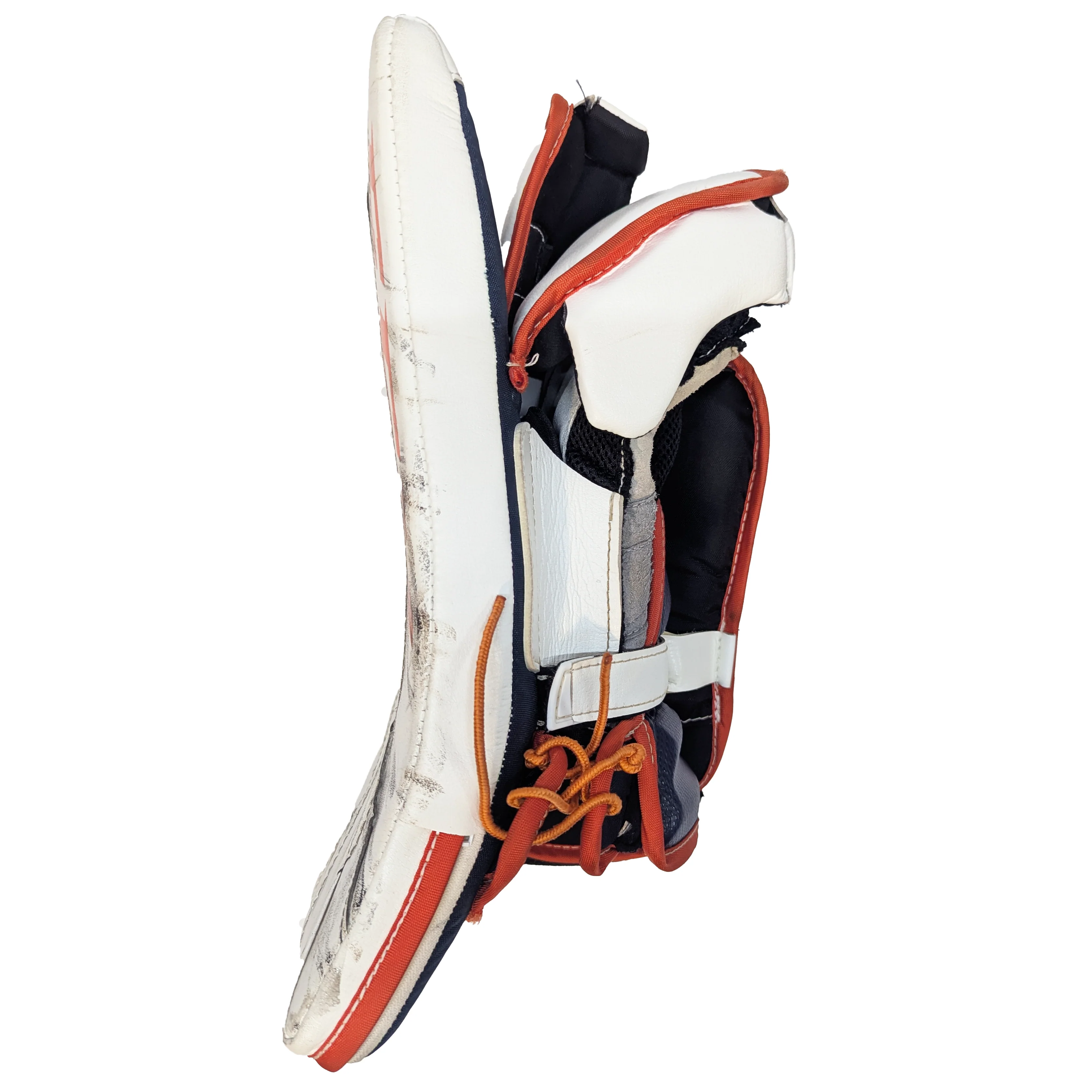 CCM Axis - Used WHL Pro Stock Goalie Blocker (White/Orange/Navy) - Image 4