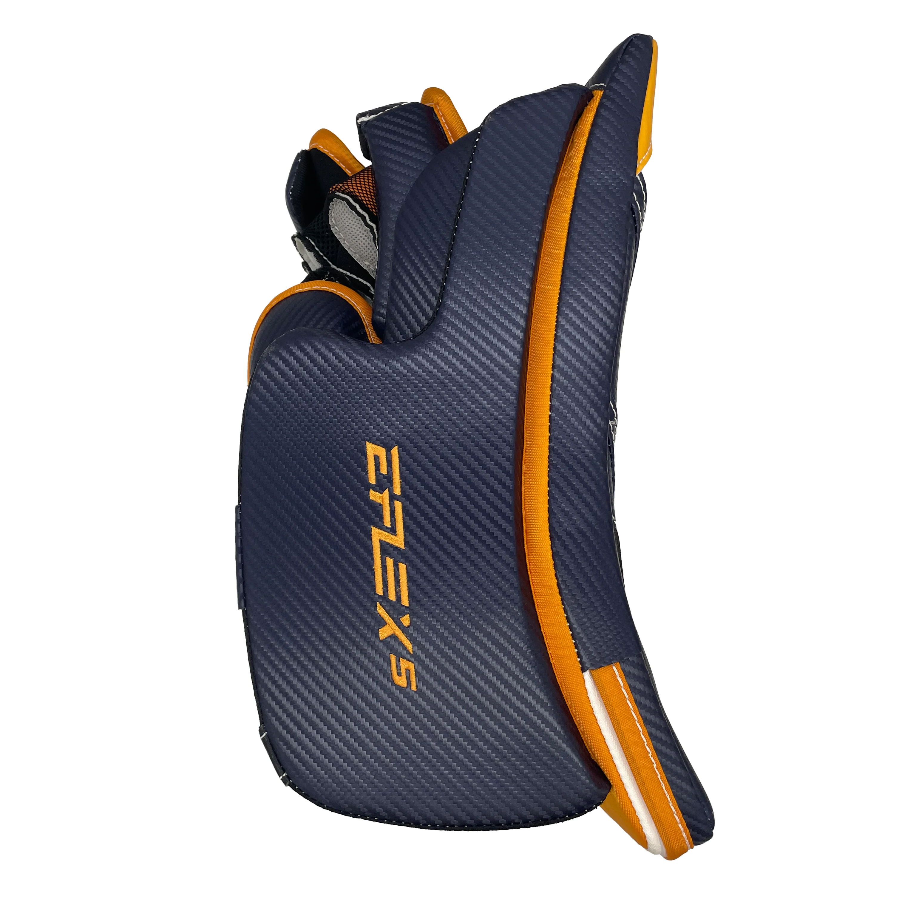 CCM Extreme Flex 5 - New Pro Stock Goalie Blocker (Navy/Yellow/White) - Image 2