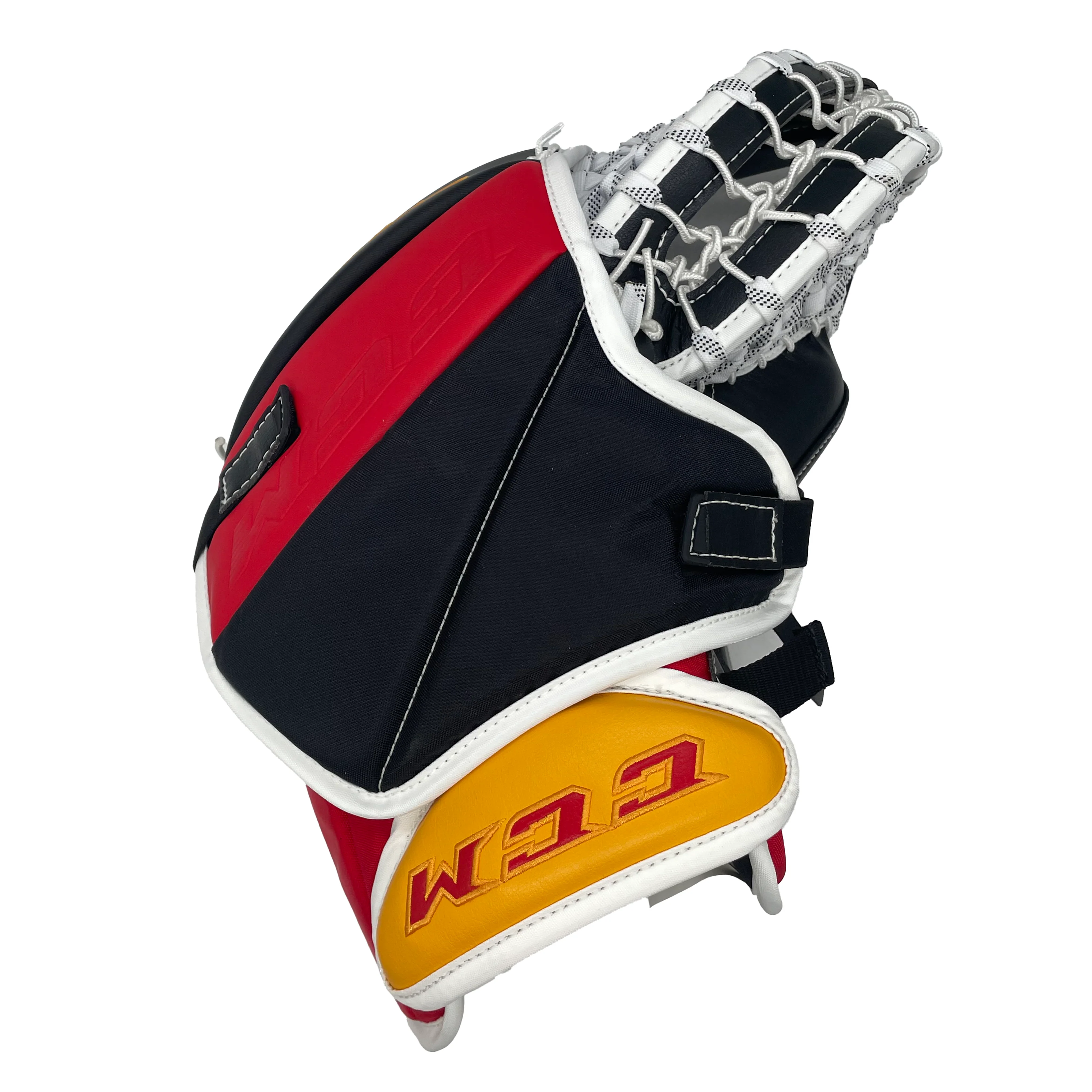 CCM Extreme Flex 5 - New Pro Stock Goalie Glove Set - Oscar Dansk (Black/Red/Yellow) - Image 4
