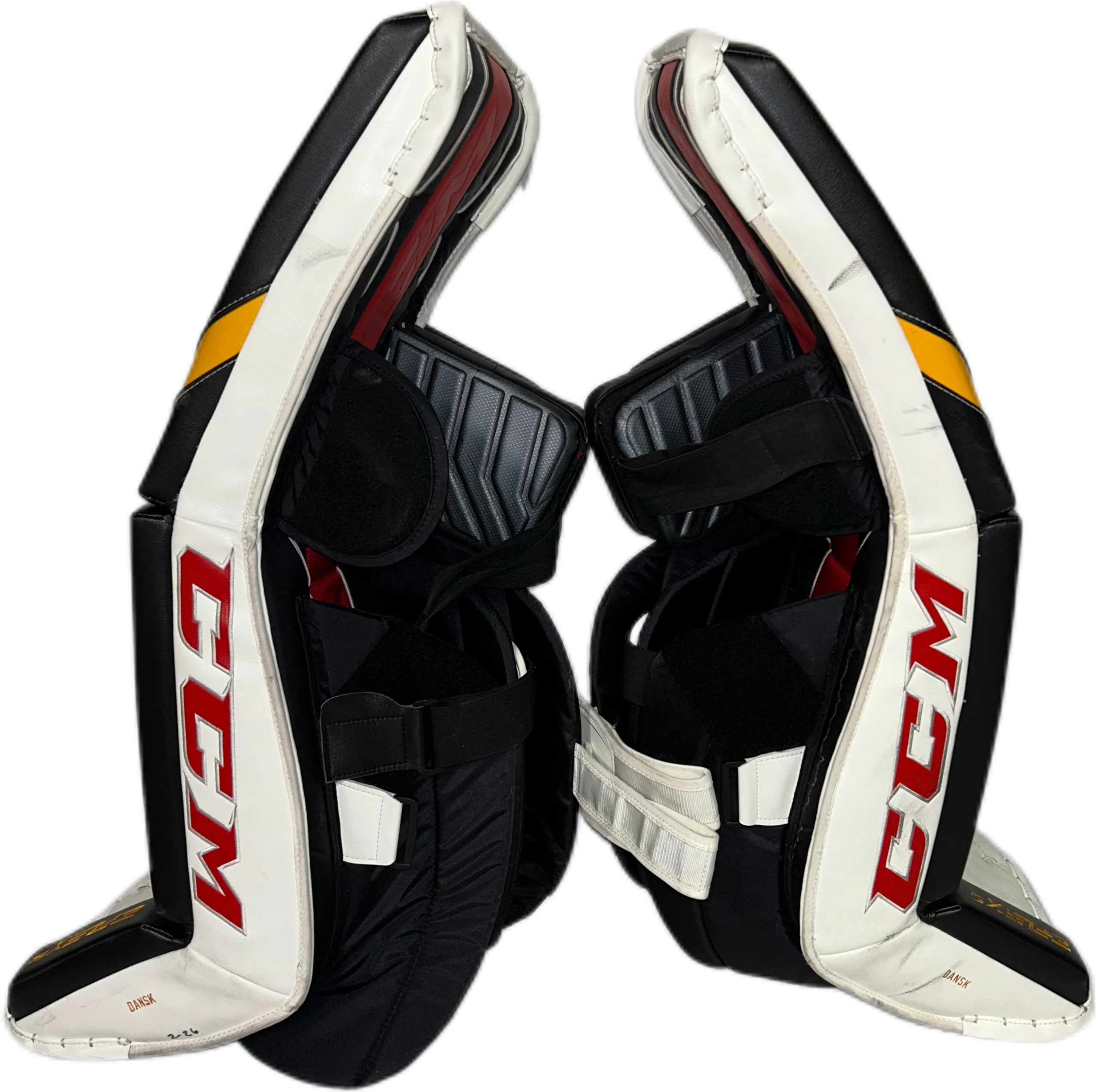 CCM Extreme Flex 5 - Used Pro Stock Goalie Full Set (White/Black/Red/Yellow) - Image 5
