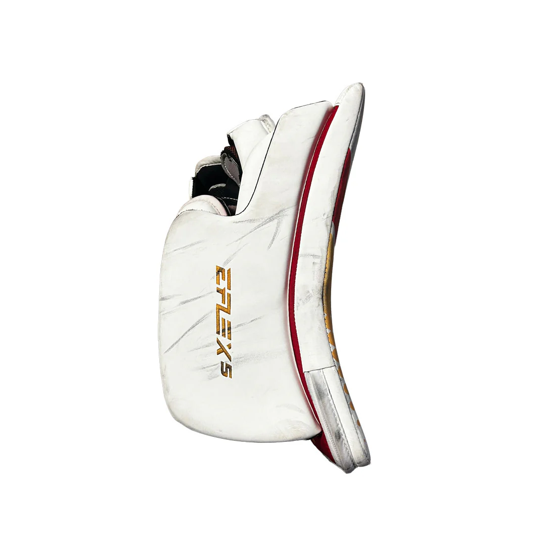 CCM Extreme Flex 5 - Used Pro Stock Goalie Full Set (White/Red/Yellow) - Image 6