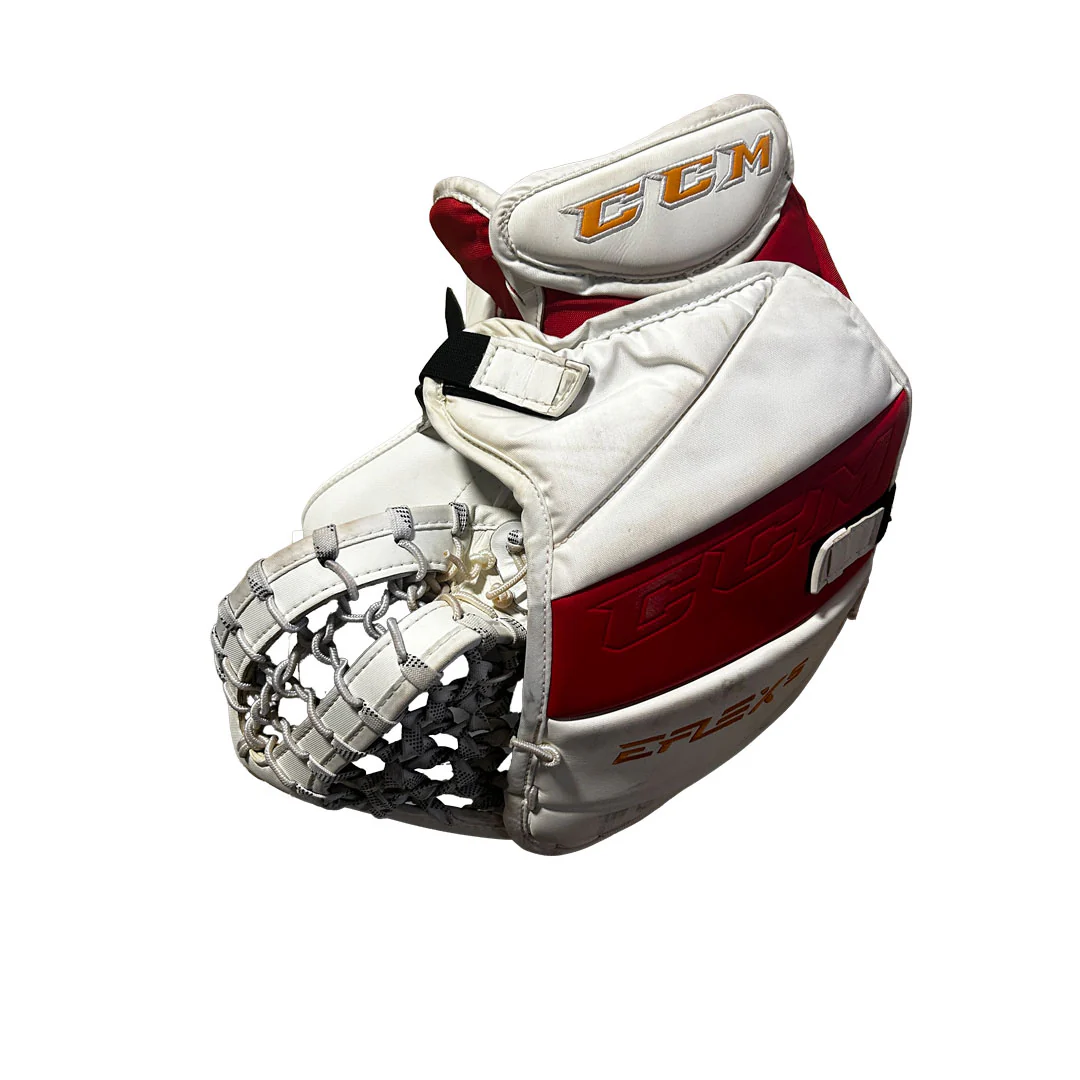 CCM Extreme Flex 5 - Used Pro Stock Goalie Full Set (White/Red/Yellow) - Image 9