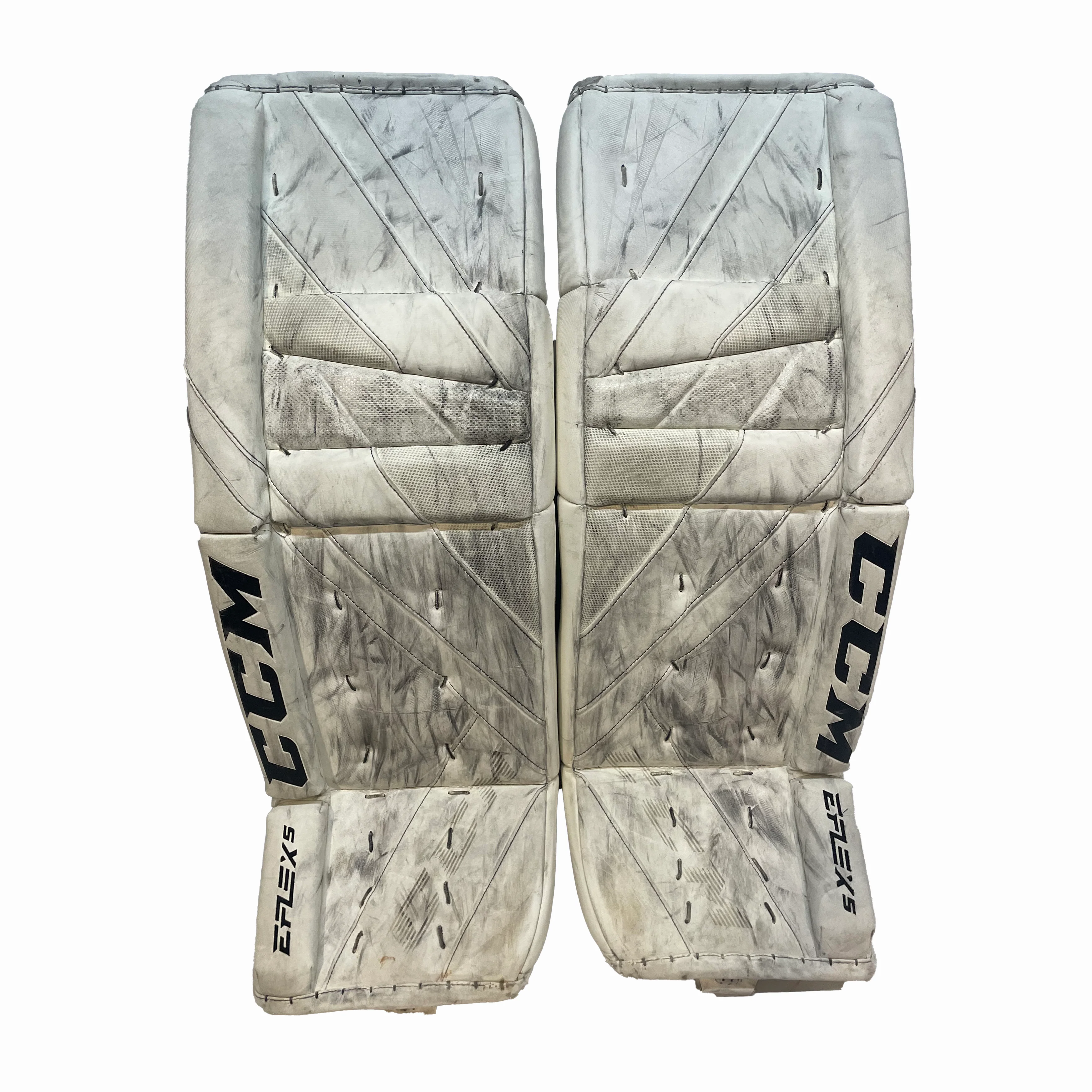 CCM Extreme Flex 5 - Used Pro Stock Goalie Pads (White)