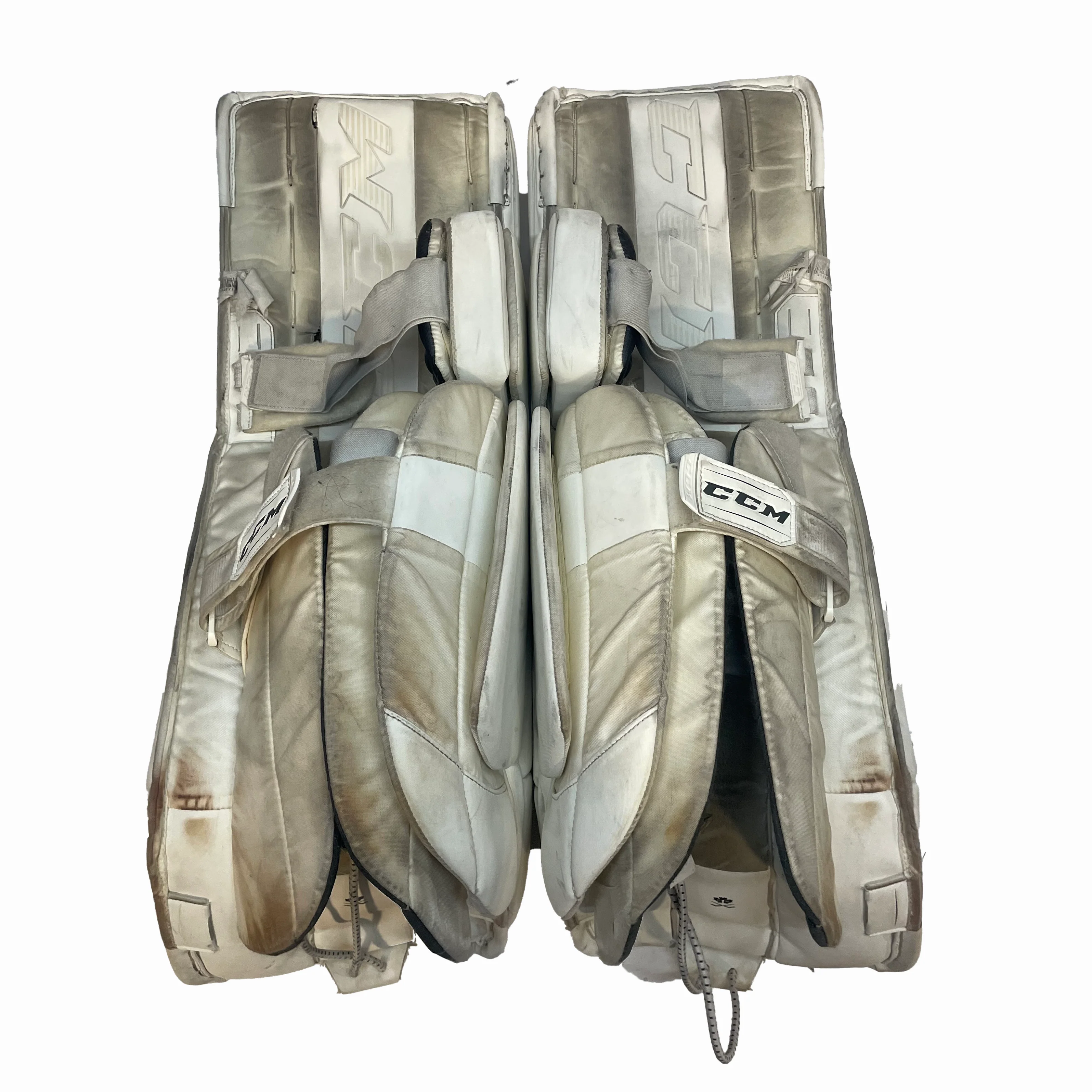 CCM Extreme Flex 5 - Used Pro Stock Goalie Pads (White) - Image 4