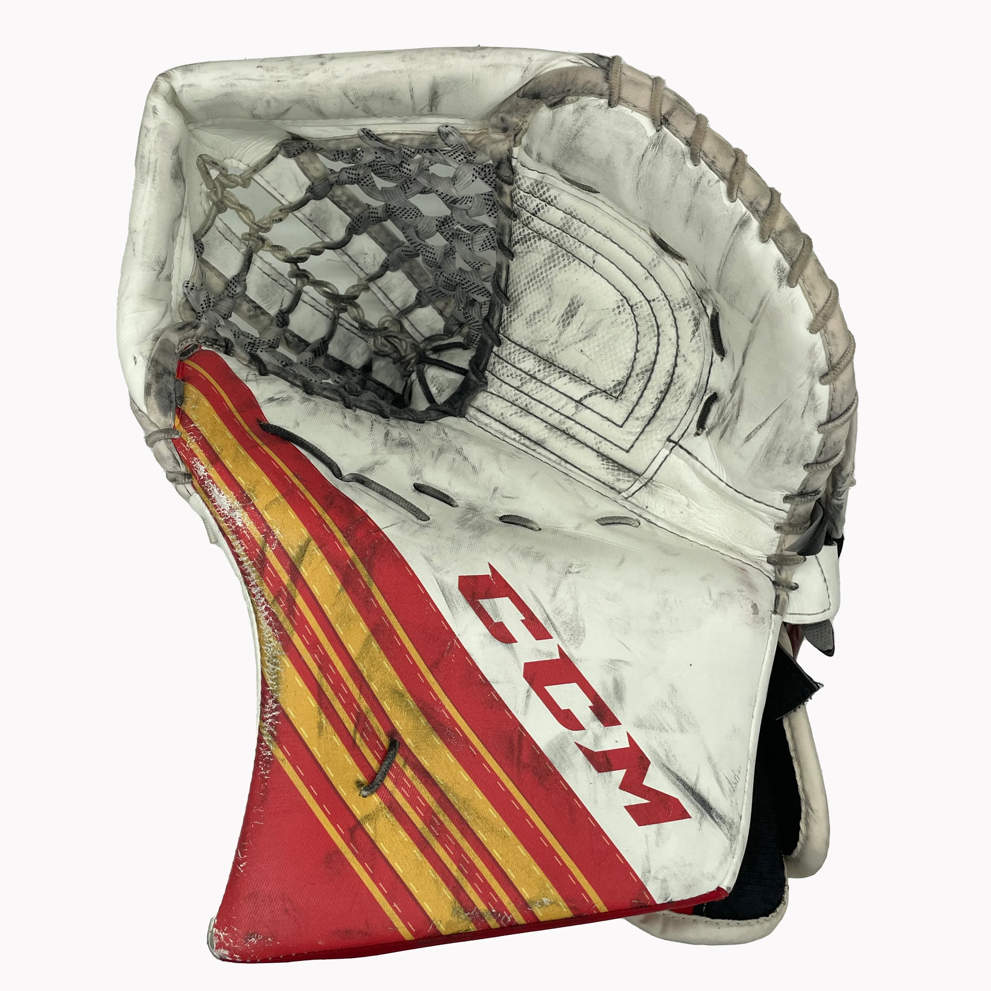CCM Extreme Flex 5 - Used Pro Stock Goalie Set (White/Red/Yellow) - Image 5