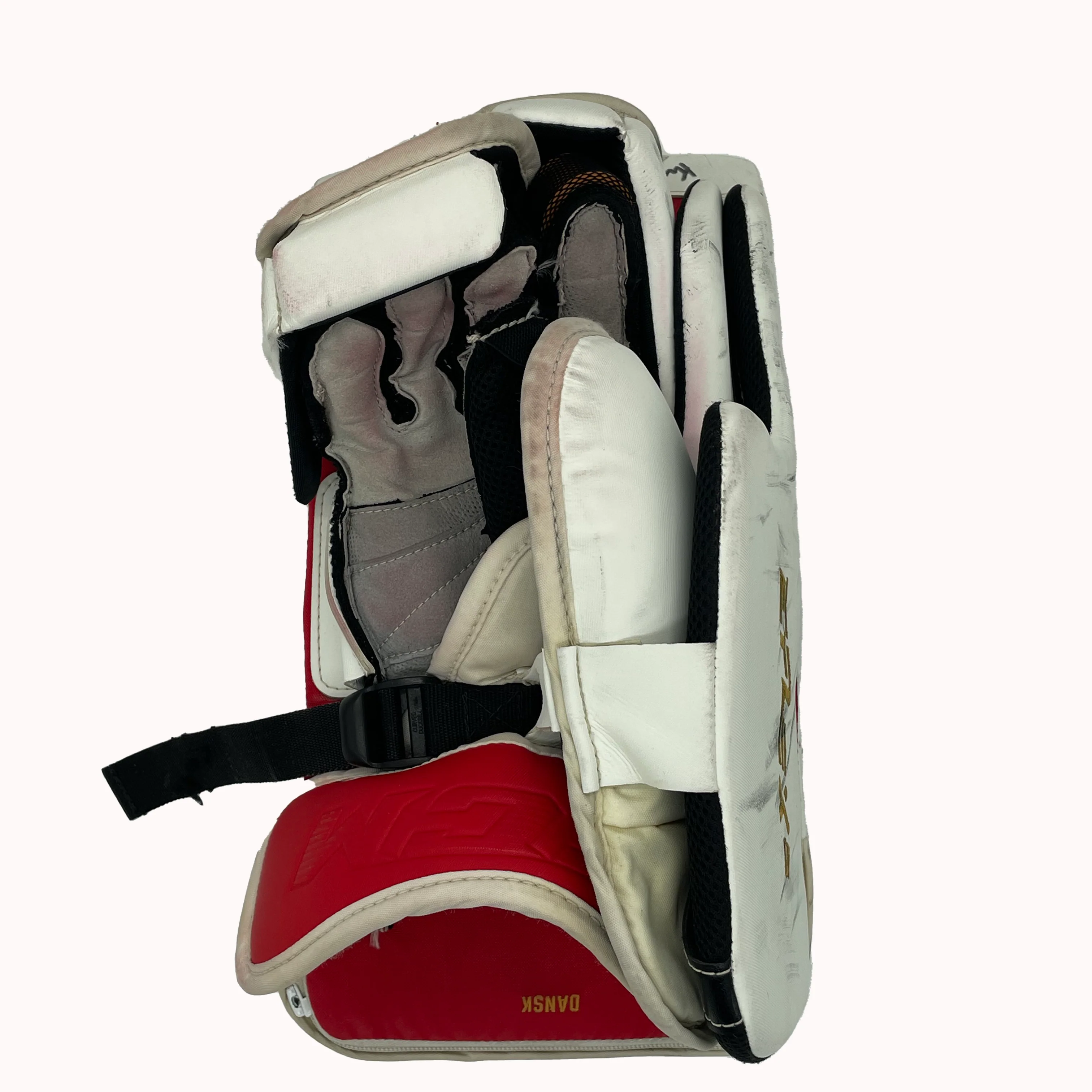 CCM Extreme Flex 5 - Used Pro Stock Goalie Set (White/Red/Yellow) - Image 9