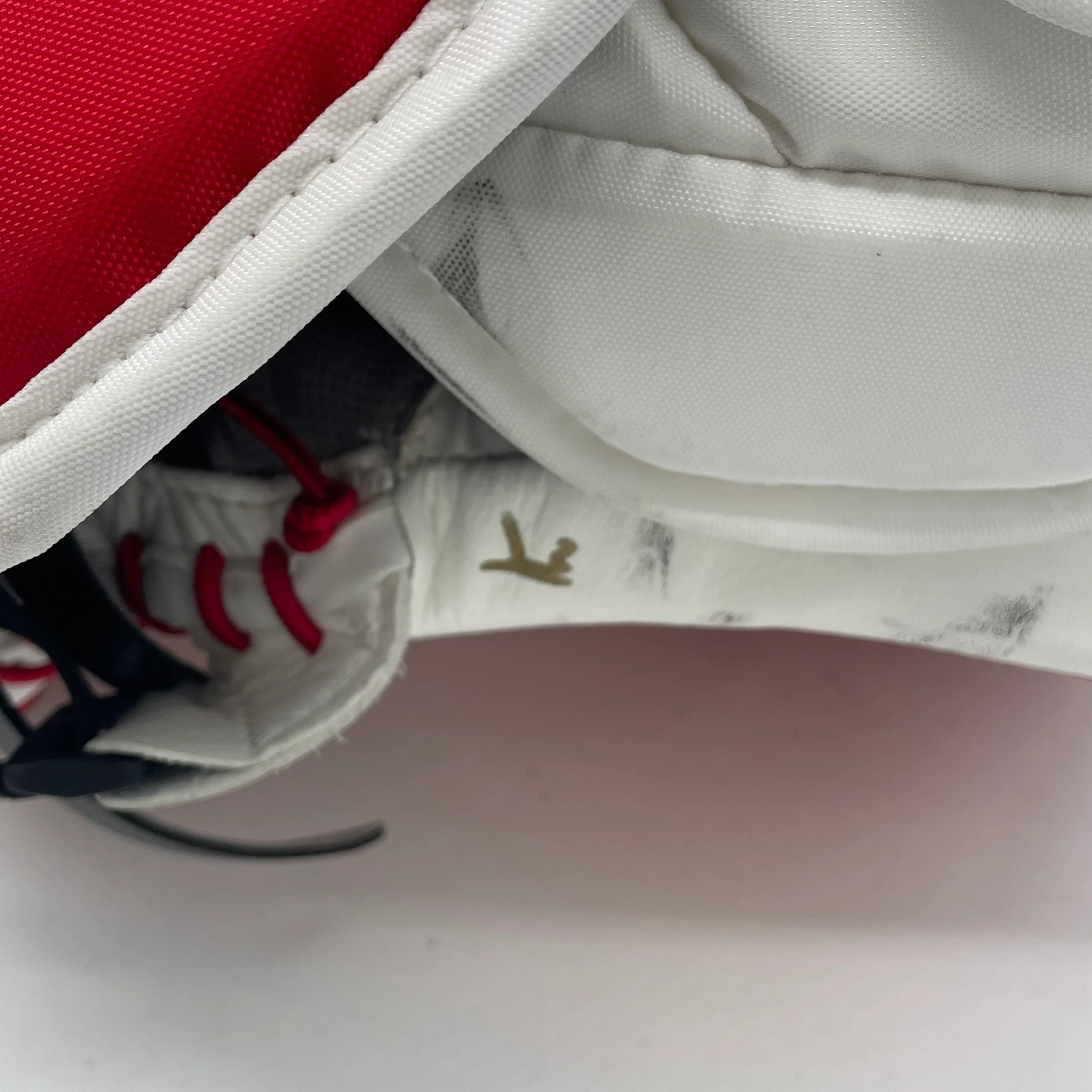 CCM Extreme Flex 5 - Used Pro Stock NHL Goalie Glove - Jacob Markstrom (White/Red/Yellow) - Image 5