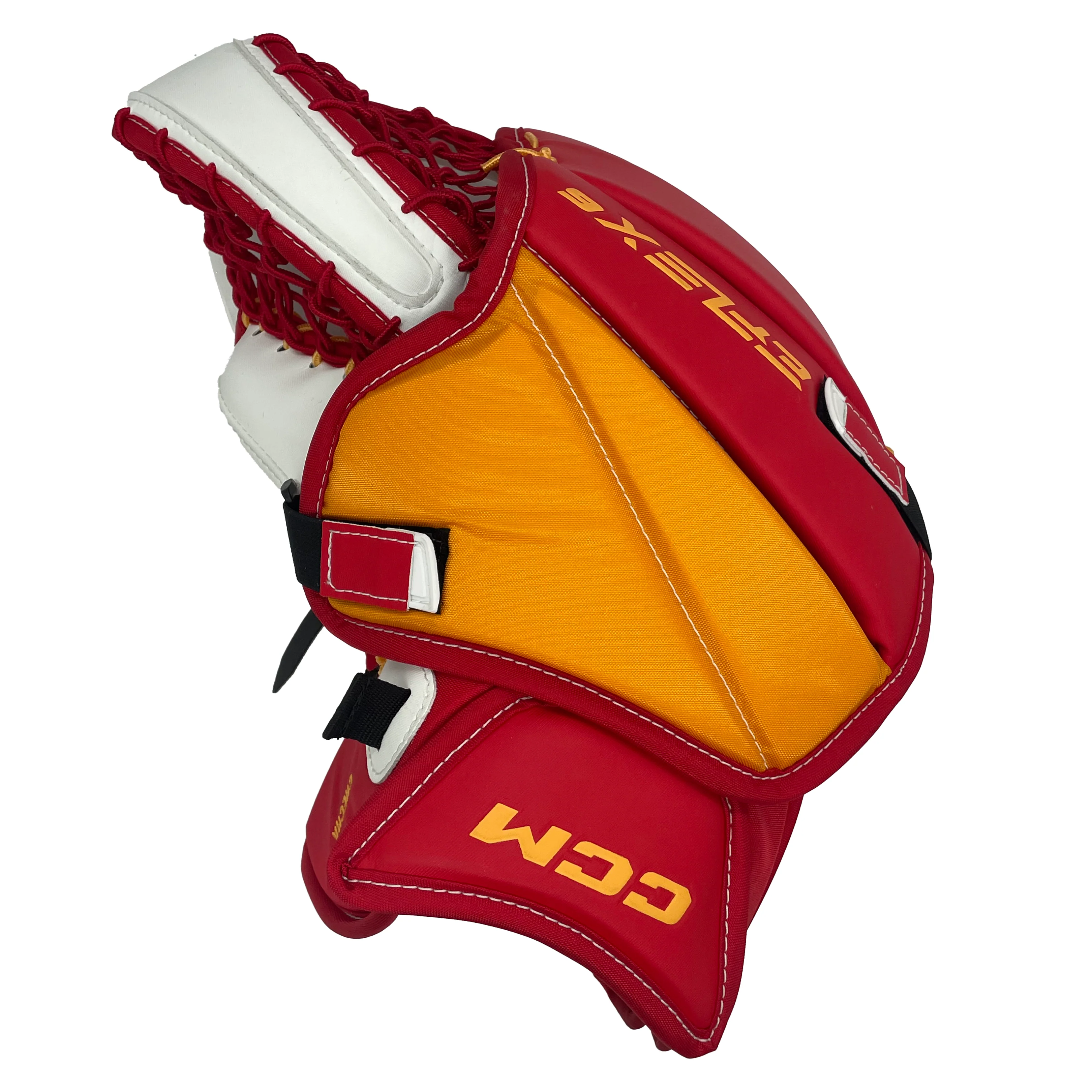 CCM Extreme Flex 6 - New Pro Stock Full Right Goalie Glove (White/Red/Yellow) - Image 3